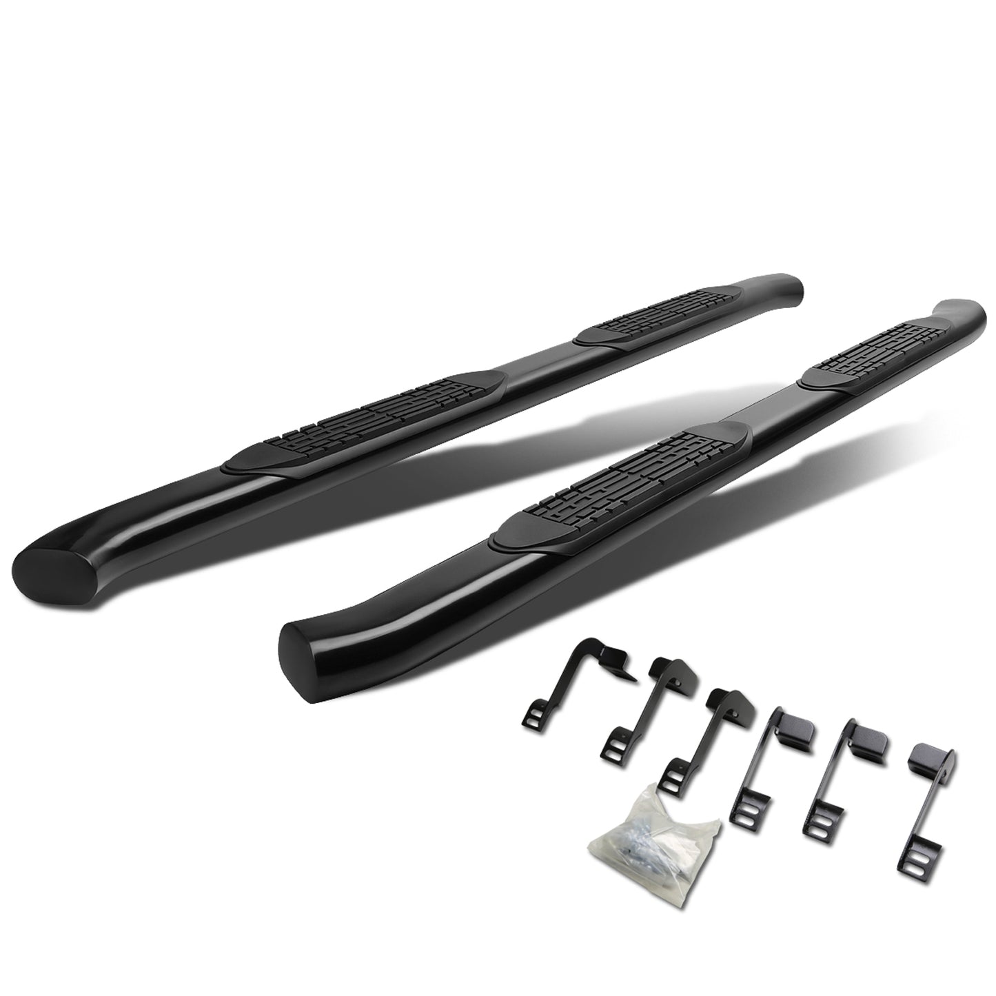 ESTRIBOS 4" - OVAL - 45 DEG - 11-16 RAM 1500, 2500, 3500 / 2010 DODGE RAM 2500, 3500 / 09-10 DODGE RAM 1500 - CREW CAB - BLACK