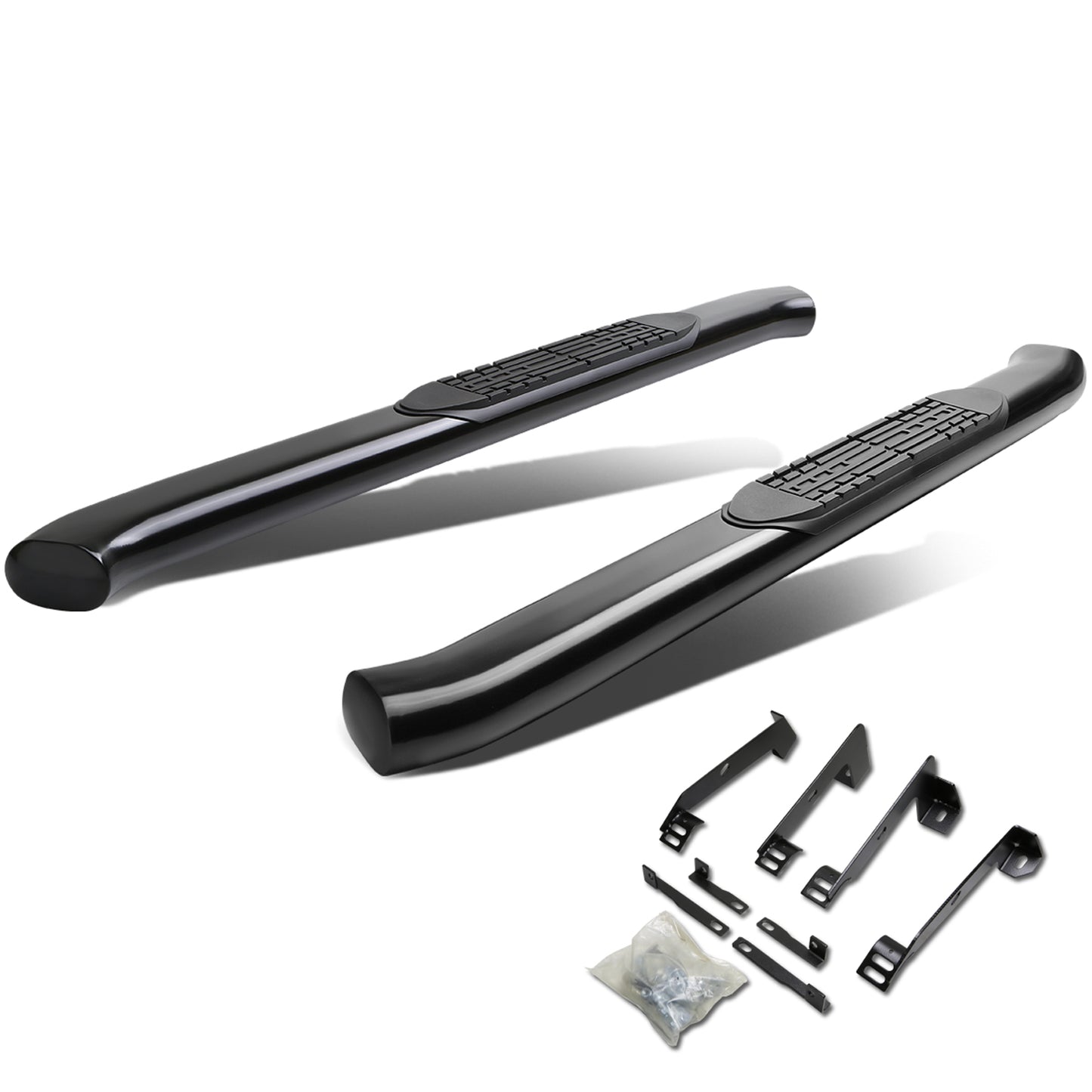ESTRIBOS 4" - OVAL - 45 DEG - 02-08 DODGE RAM 1500 / 03-09 RAM 2500, 3500 - REGULAR CAB - BLACK