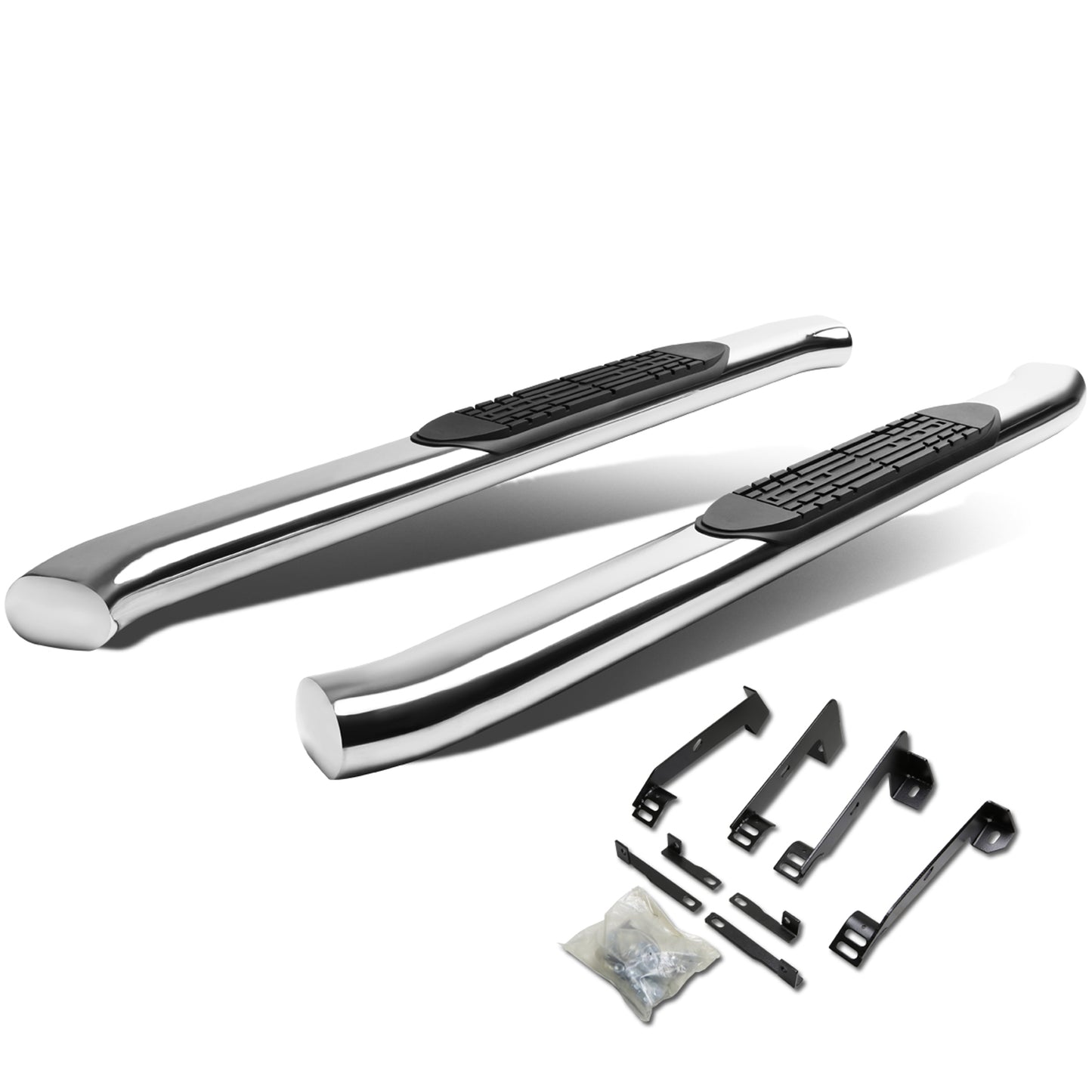ESTRIBOS 4" - OVAL - 45 DEG - 02-08 DODGE RAM 1500 / 03-09 RAM 2500, 3500 - REGULAR CAB - SILVER