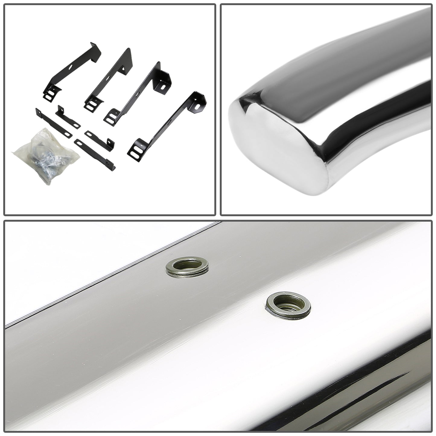 ESTRIBOS 4" - OVAL - 45 DEG - 02-08 DODGE RAM 1500 / 03-09 RAM 2500, 3500 - REGULAR CAB - SILVER