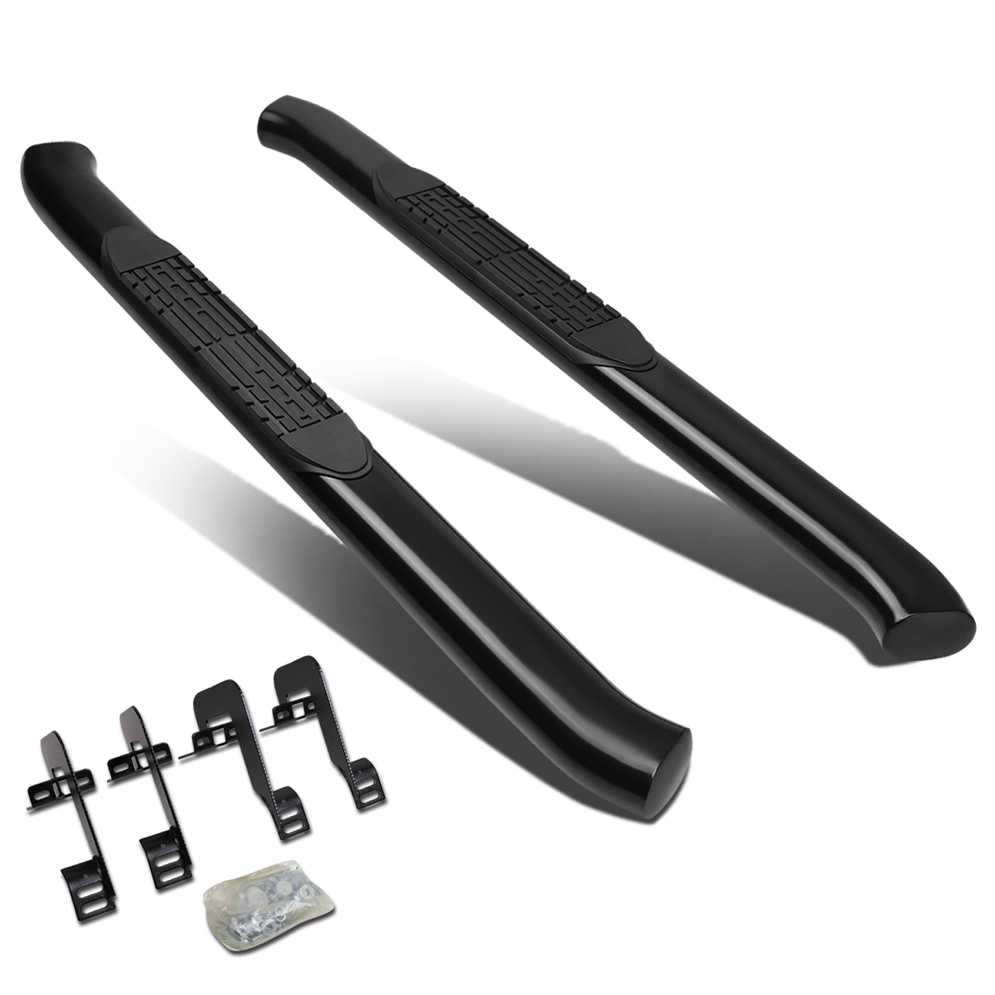 ESTRIBOS 4" - OVAL - 45 DEG - 04-14 FORD F-150 - REGULAR CAB - BLACK