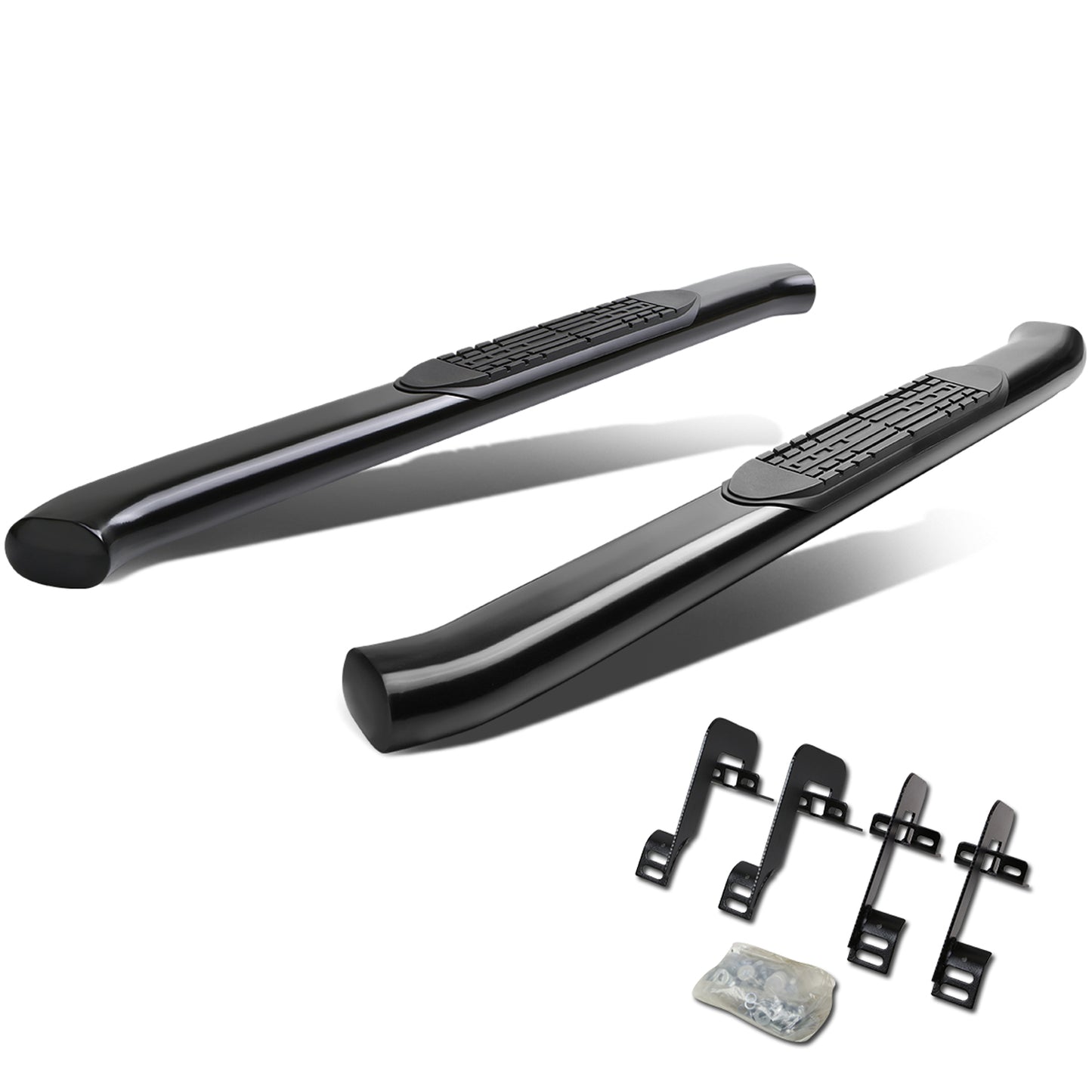 ESTRIBOS 4" - OVAL - 45 DEG - 04-14 FORD F-150 - REGULAR CAB - BLACK