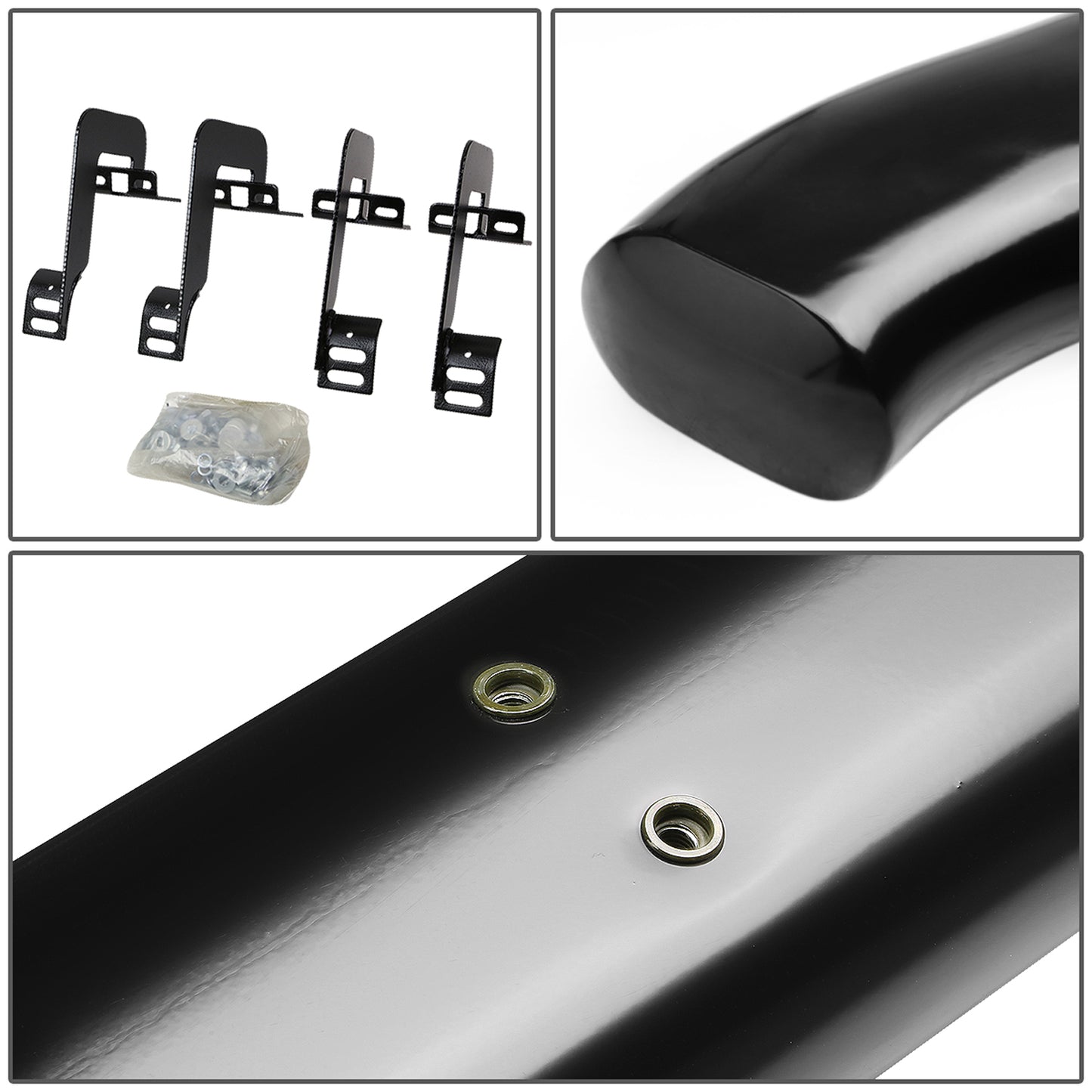 ESTRIBOS 4" - OVAL - 45 DEG - 04-14 FORD F-150 - REGULAR CAB - BLACK