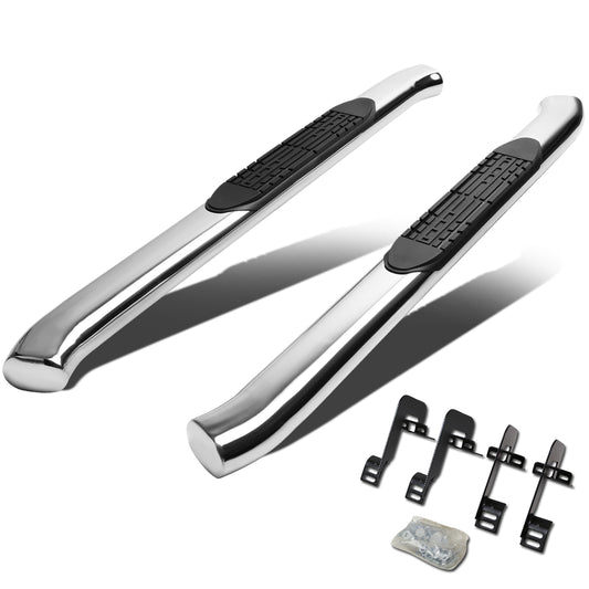 ESTRIBOS 4" - OVAL - 45 DEG - 04-14 FORD F-150 - REGULAR CAB - SILVER