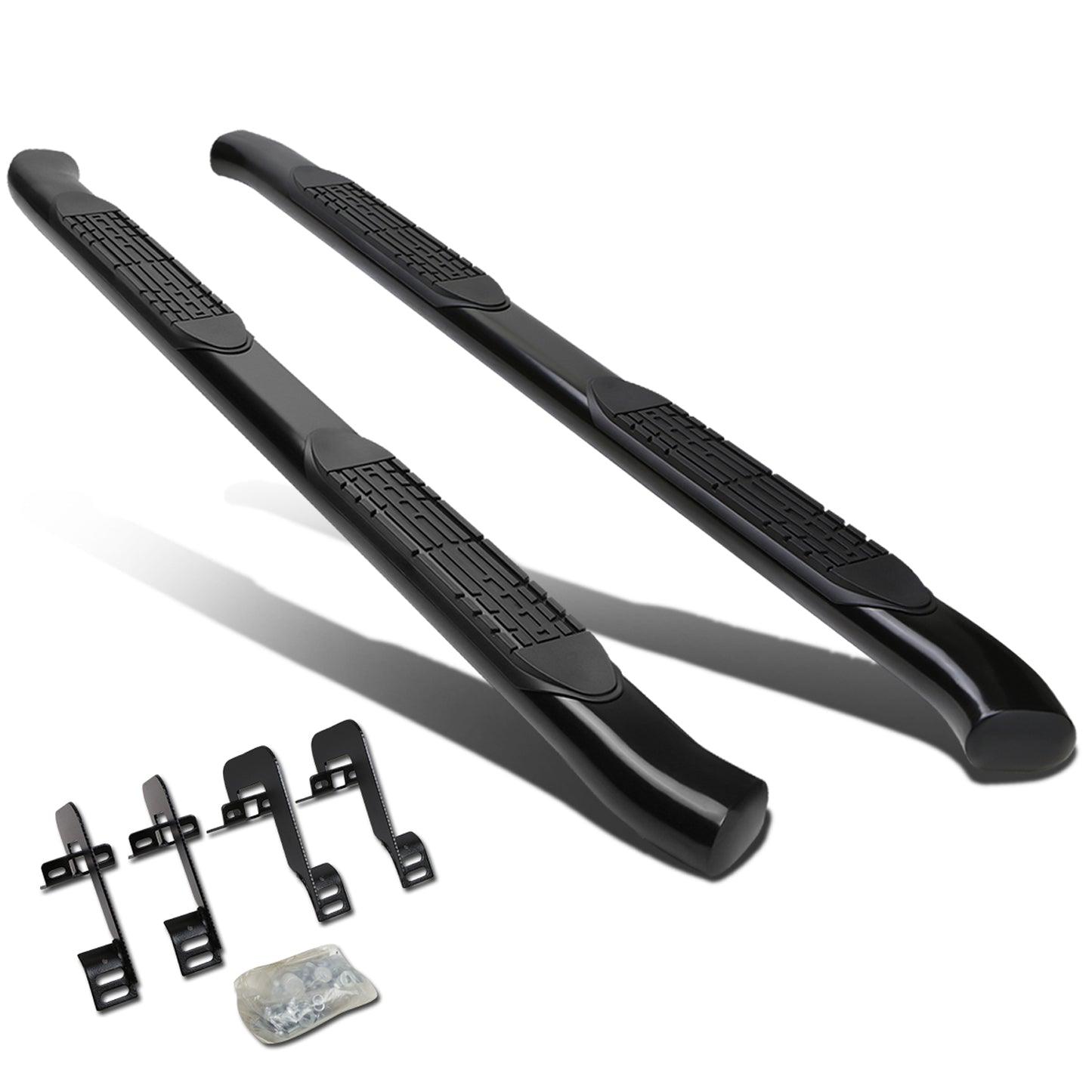 ESTRIBOS 4" - OVAL - 45 DEG - 04-14 FORD F-150 - SUPER CAB - BLACK