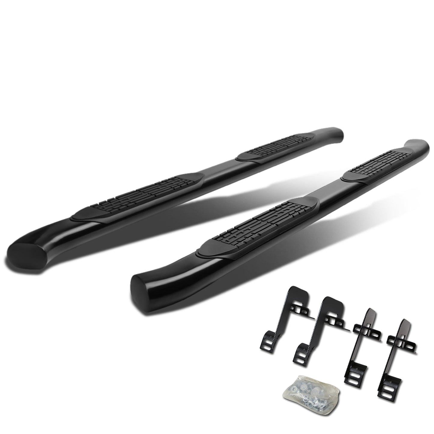 ESTRIBOS 4" - OVAL - 45 DEG - 04-14 FORD F-150 - SUPER CAB - BLACK