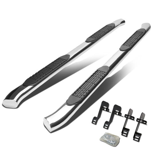 ESTRIBOS 4" - OVAL - 45 DEG - 04-14 FORD F-150 - SUPER CREW CAB - SILVER