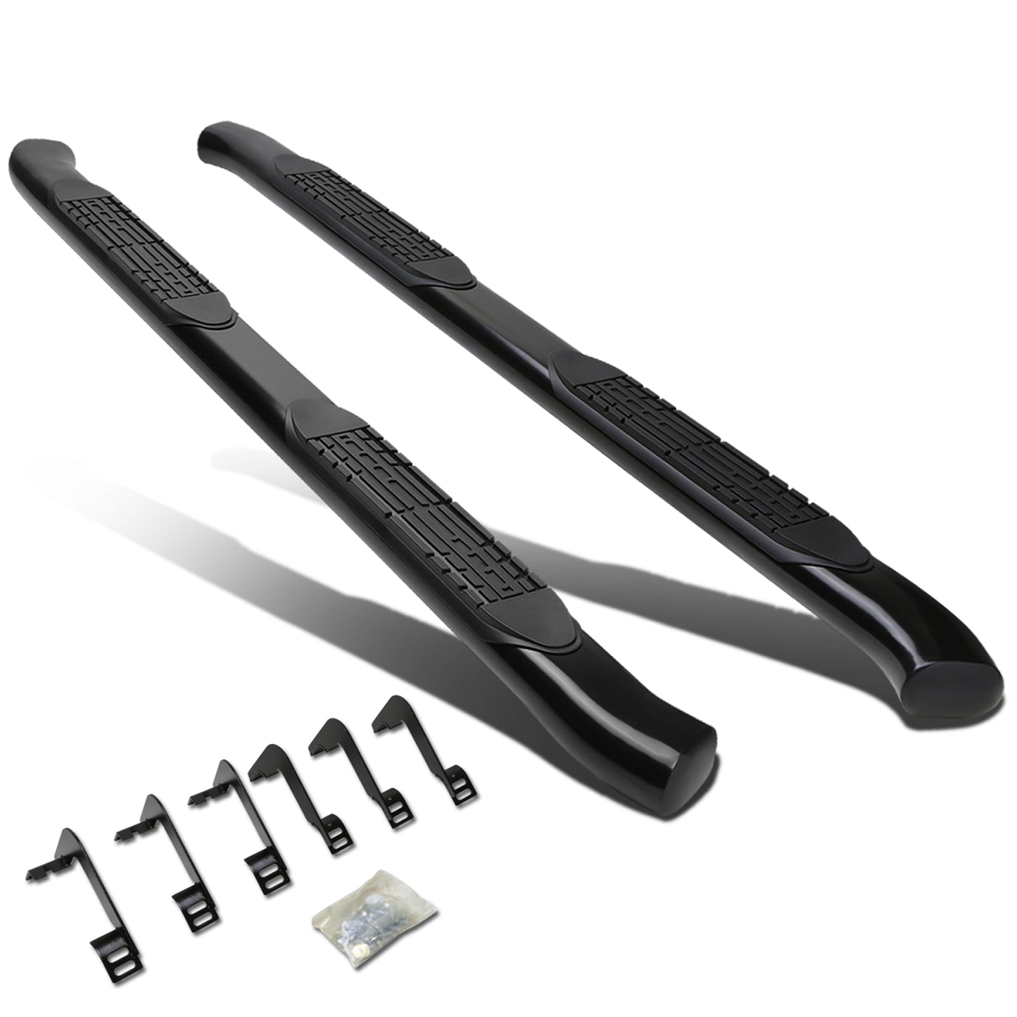 ESTRIBOS 4" - OVAL - 45 DEG - 04-15 NISSAN TITAN - KING CAB - BLACK