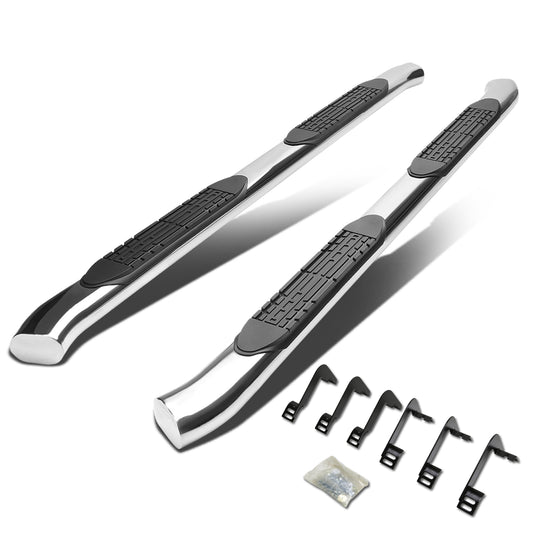 ESTRIBOS 4" - OVAL - 45 DEG - 04-15 NISSAN TITAN - KING CAB - SILVER