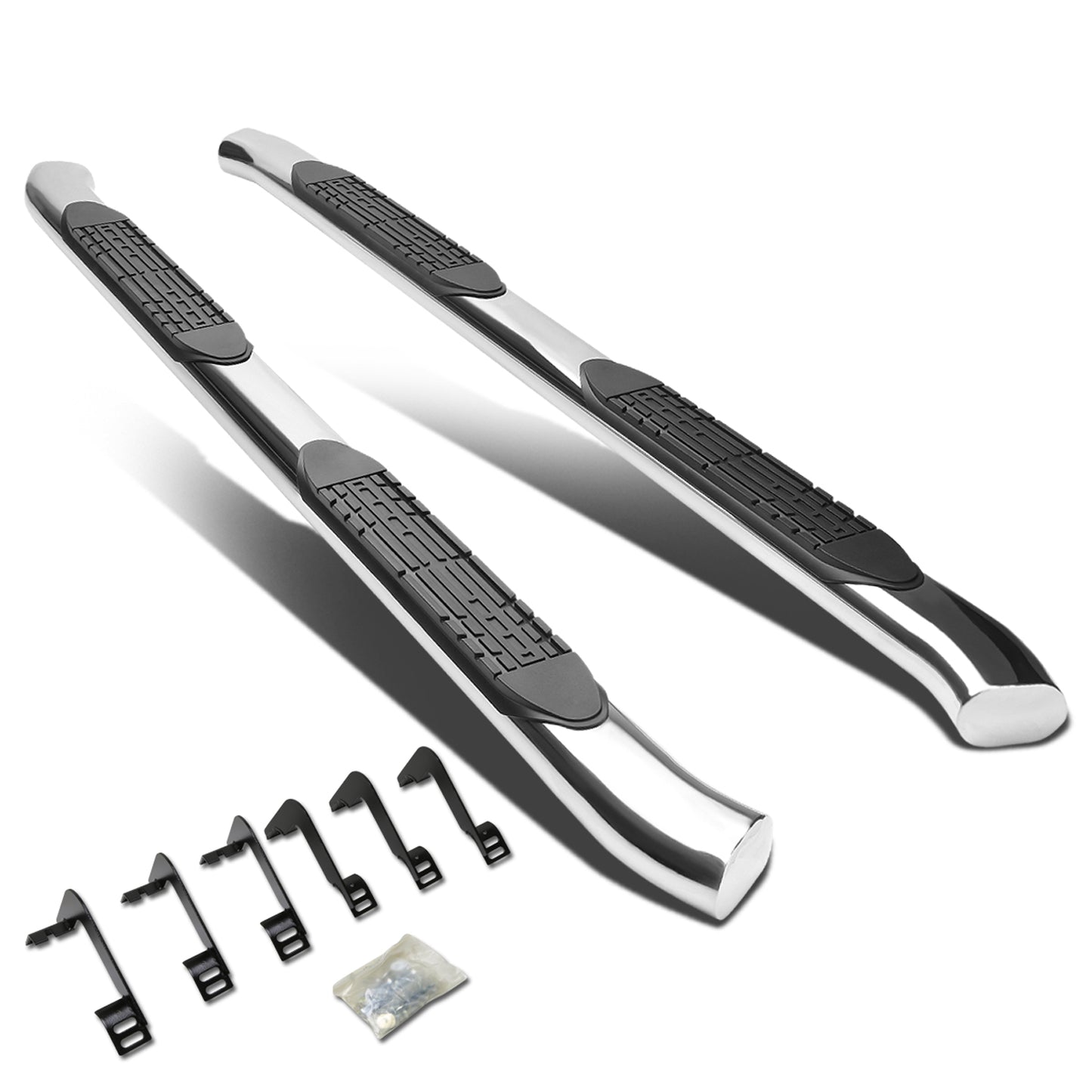 ESTRIBOS 4" - OVAL - 45 DEG - 04-15 NISSAN TITAN - KING CAB - SILVER