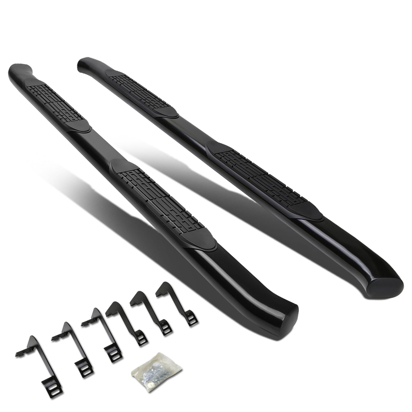 ESTRIBOS 4" - OVAL - 45 DEG - 04-15 NISSAN TITAN - CREW CAB - BLACK