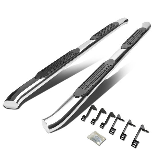 ESTRIBOS 4" - OVAL - 45 DEG - 04-15 NISSAN TITAN - CREW CAB - SILVER