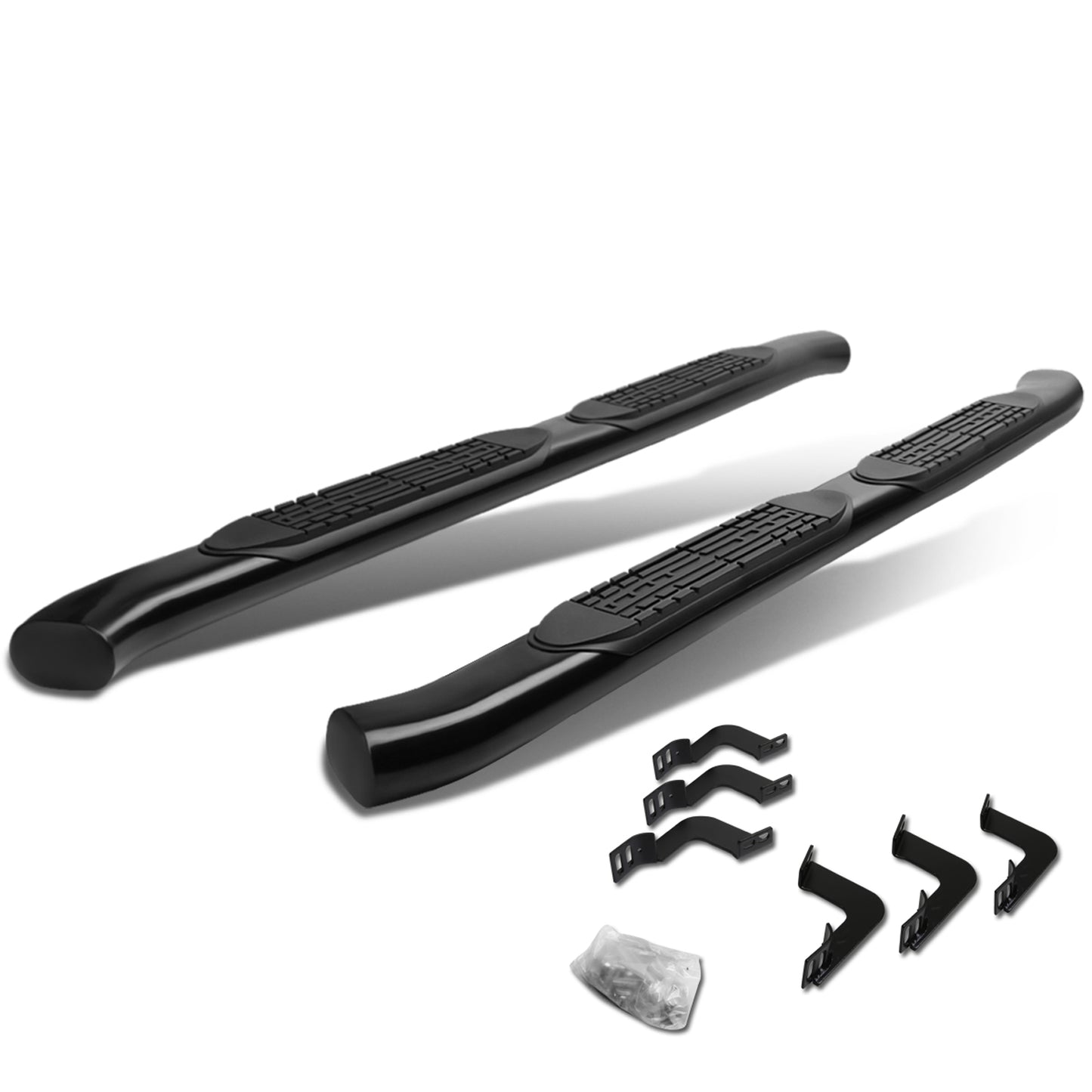 ESTRIBOS 4" - OVAL - 45 DEG - 07-17 TOYOTA TUNDRA - DOUBLE CAB - BLACK