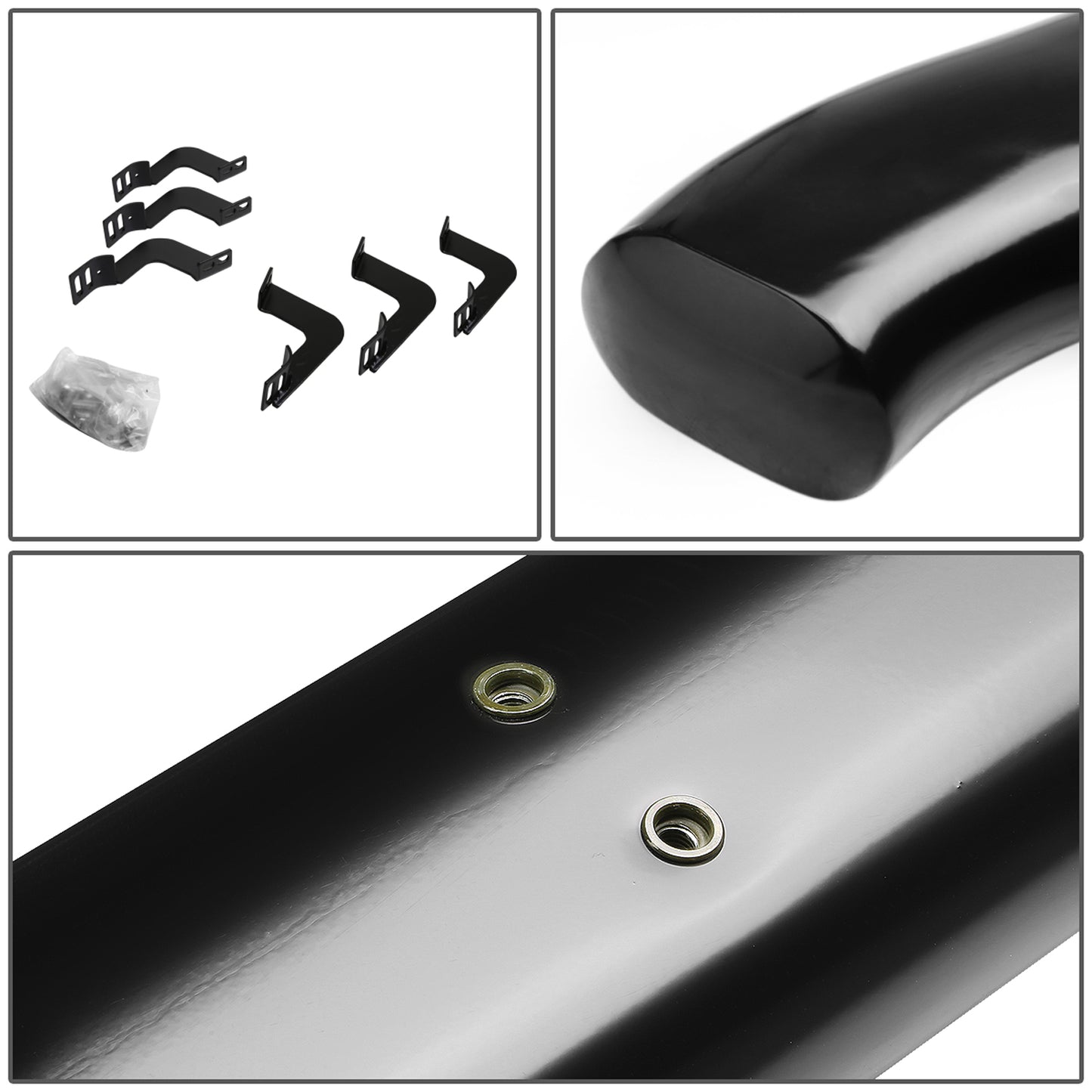 ESTRIBOS 4" - OVAL - 45 DEG - 07-17 TOYOTA TUNDRA - DOUBLE CAB - BLACK