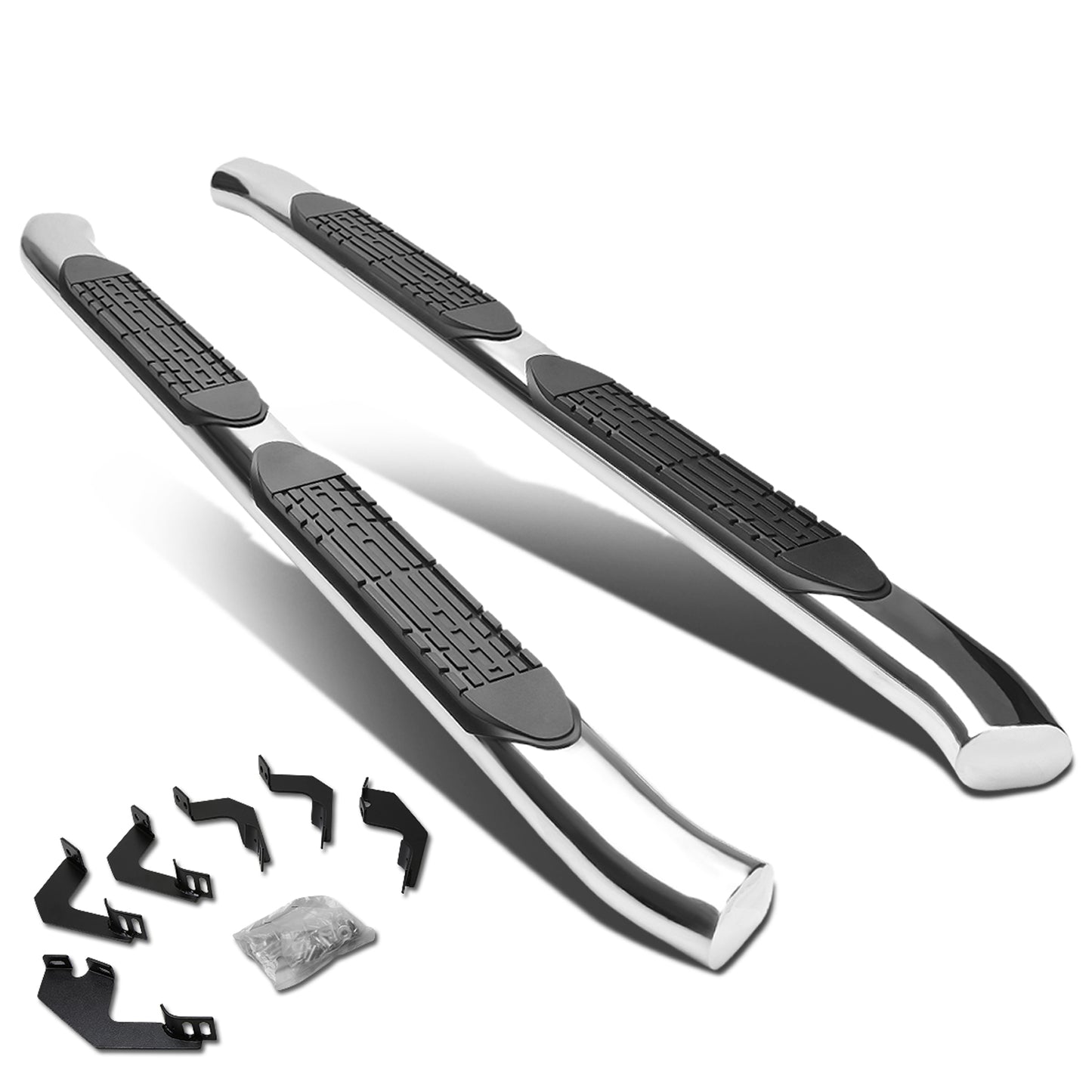 ESTRIBOS 4" - OVAL - 45 DEG - 05-15 TOYOTA TACOMA - ACCESS CAB - SILVER