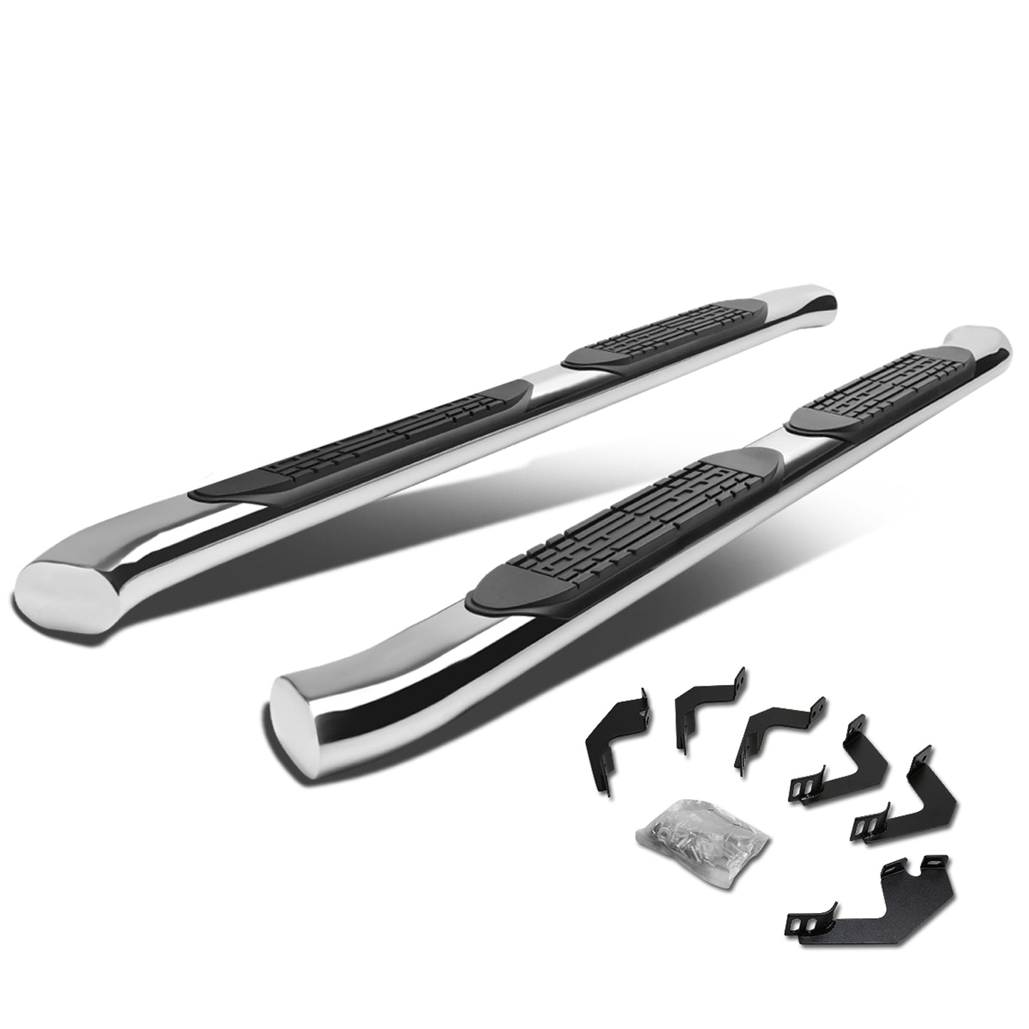 ESTRIBOS 4" - OVAL - 45 DEG - 05-15 TOYOTA TACOMA - ACCESS CAB - SILVER