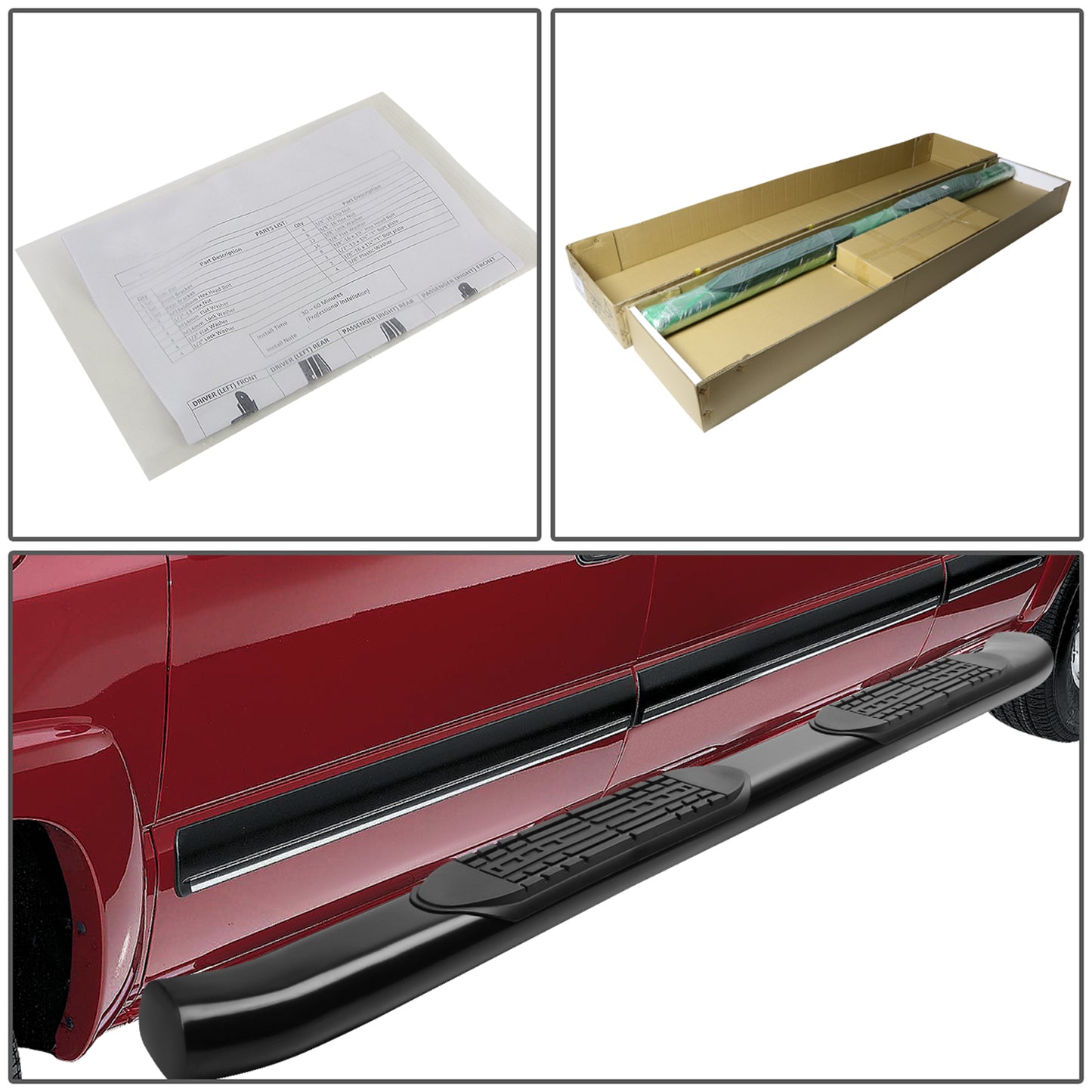 ESTRIBOS 4" - OVAL - 19-20 CHEVY SILVERADO - EXTENDED CAB - BLACK