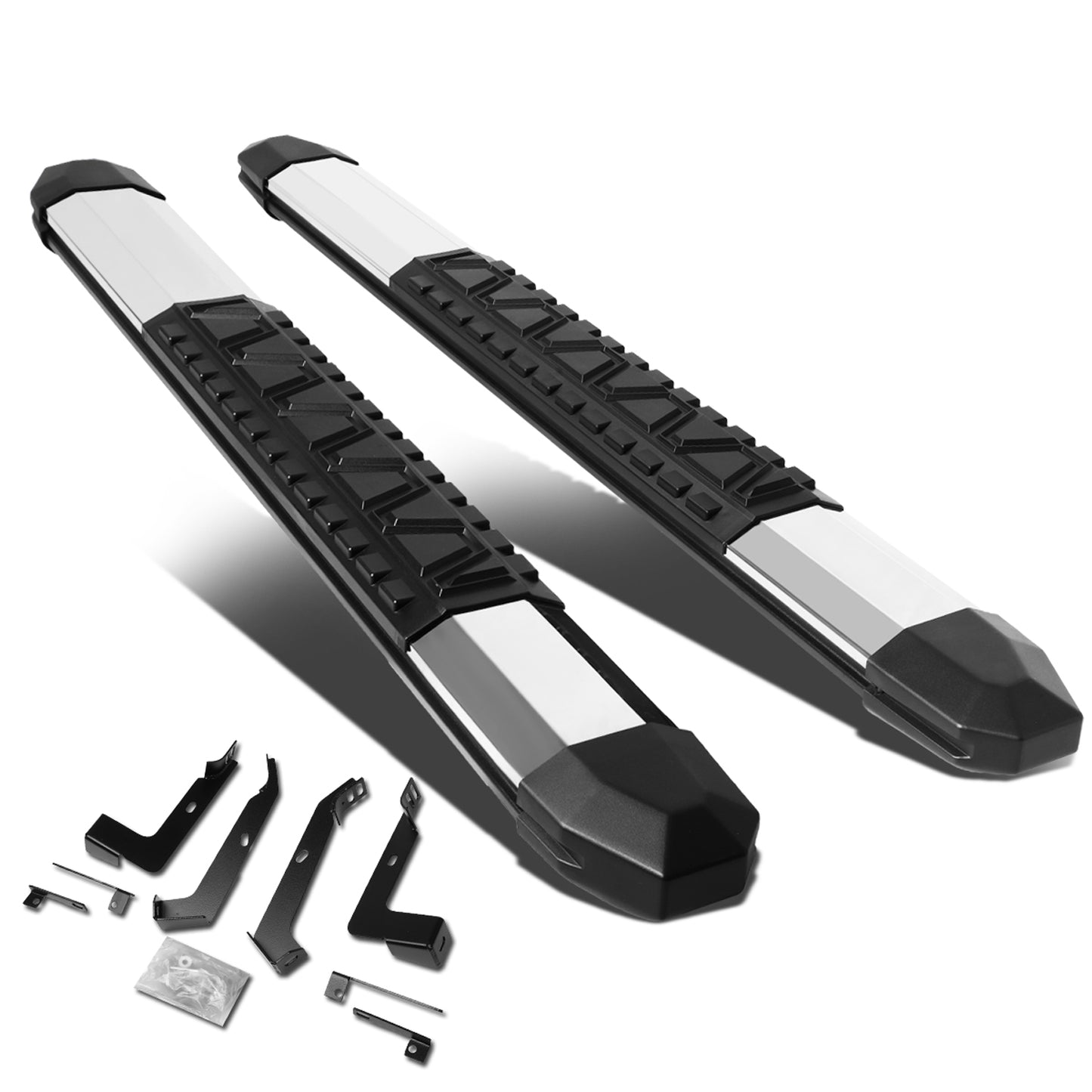 ESTRIBOS 5" - EXTRUDED STEP BOARD - STRAIGHT - 02-08 DODGE RAM 1500 / 03-09 DODGE RAM 2500, 3500 - STANDARD CAB - METALLIC / BLACK