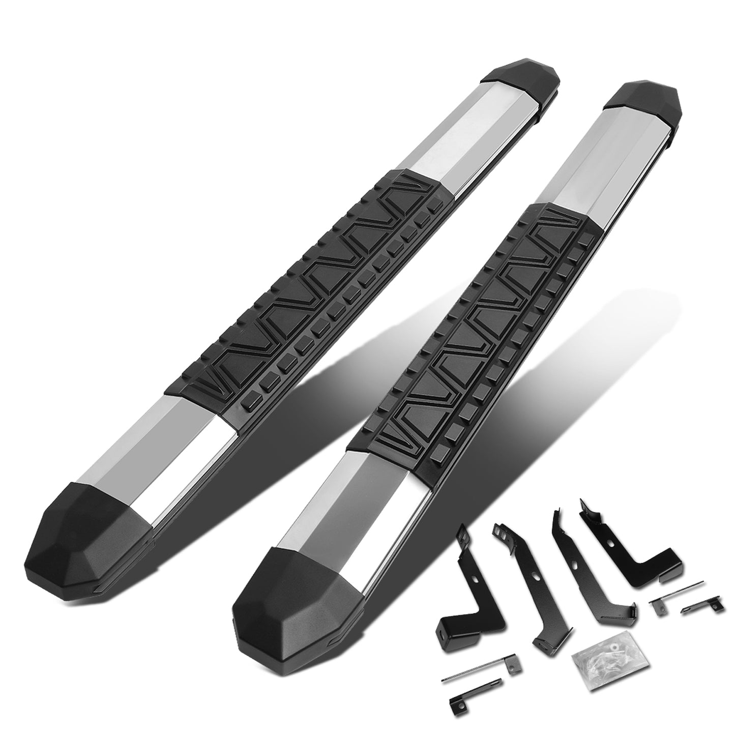 ESTRIBOS 5" - EXTRUDED STEP BOARD - STRAIGHT - 02-08 DODGE RAM 1500 / 03-09 DODGE RAM 2500, 3500 - STANDARD CAB - METALLIC / BLACK