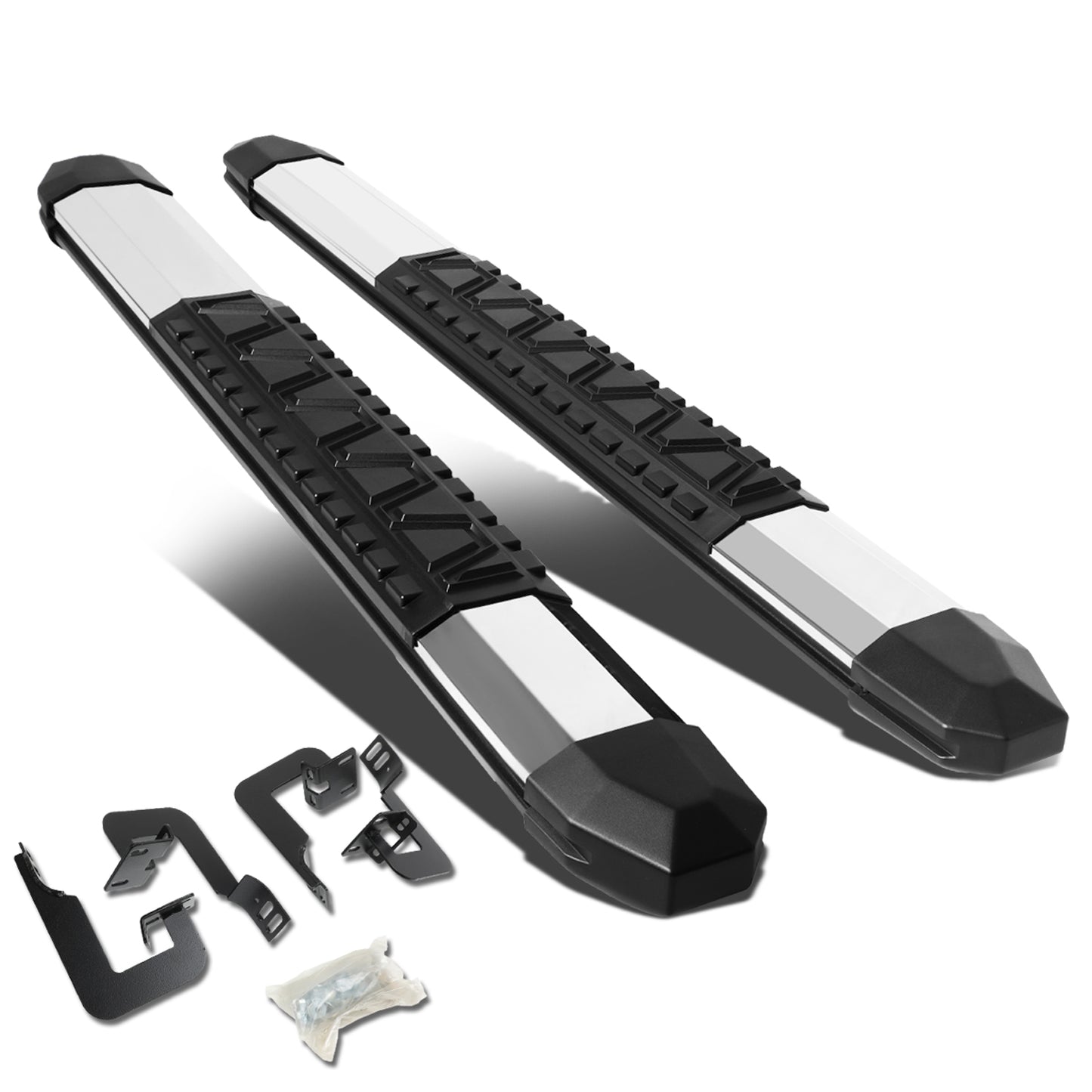 ESTRIBOS 5" - EXTRUDED STEP BOARD - STRAIGHT - 04-14 FORD F-150 - STANDARD CAB - METALLIC / BLACK
