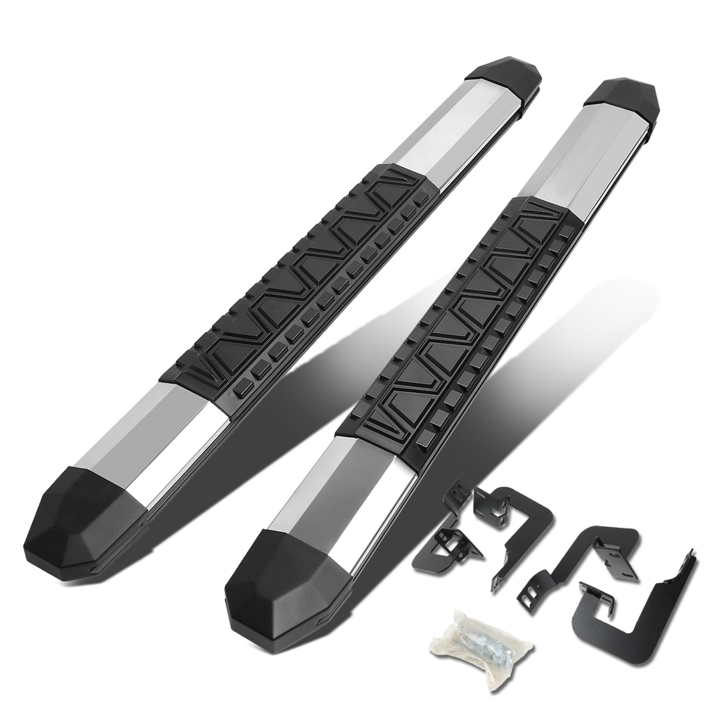 ESTRIBOS 5" - EXTRUDED STEP BOARD - STRAIGHT - 04-14 FORD F-150 - STANDARD CAB - METALLIC / BLACK