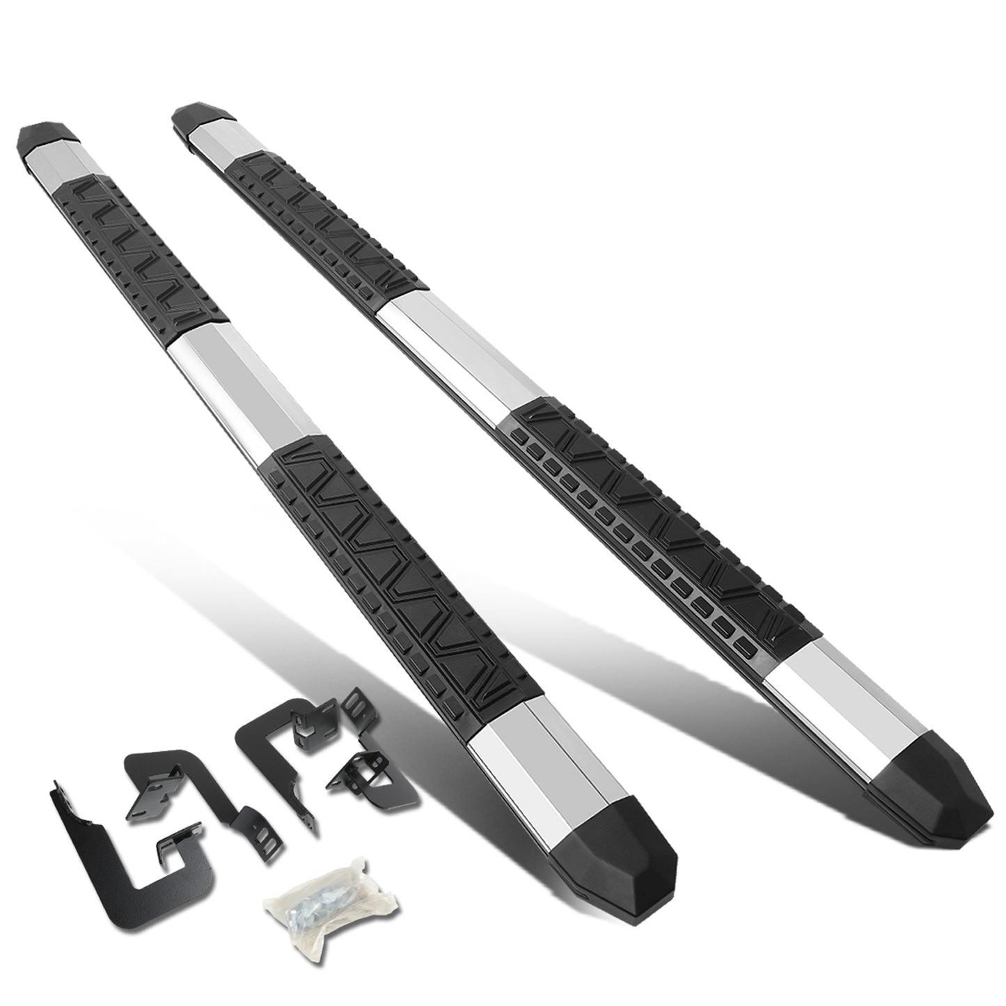 ESTRIBOS 5" - EXTRUDED STEP BOARD - STRAIGHT - 04-14 FORD F-150 - CREW CAB - METALLIC / BLACK