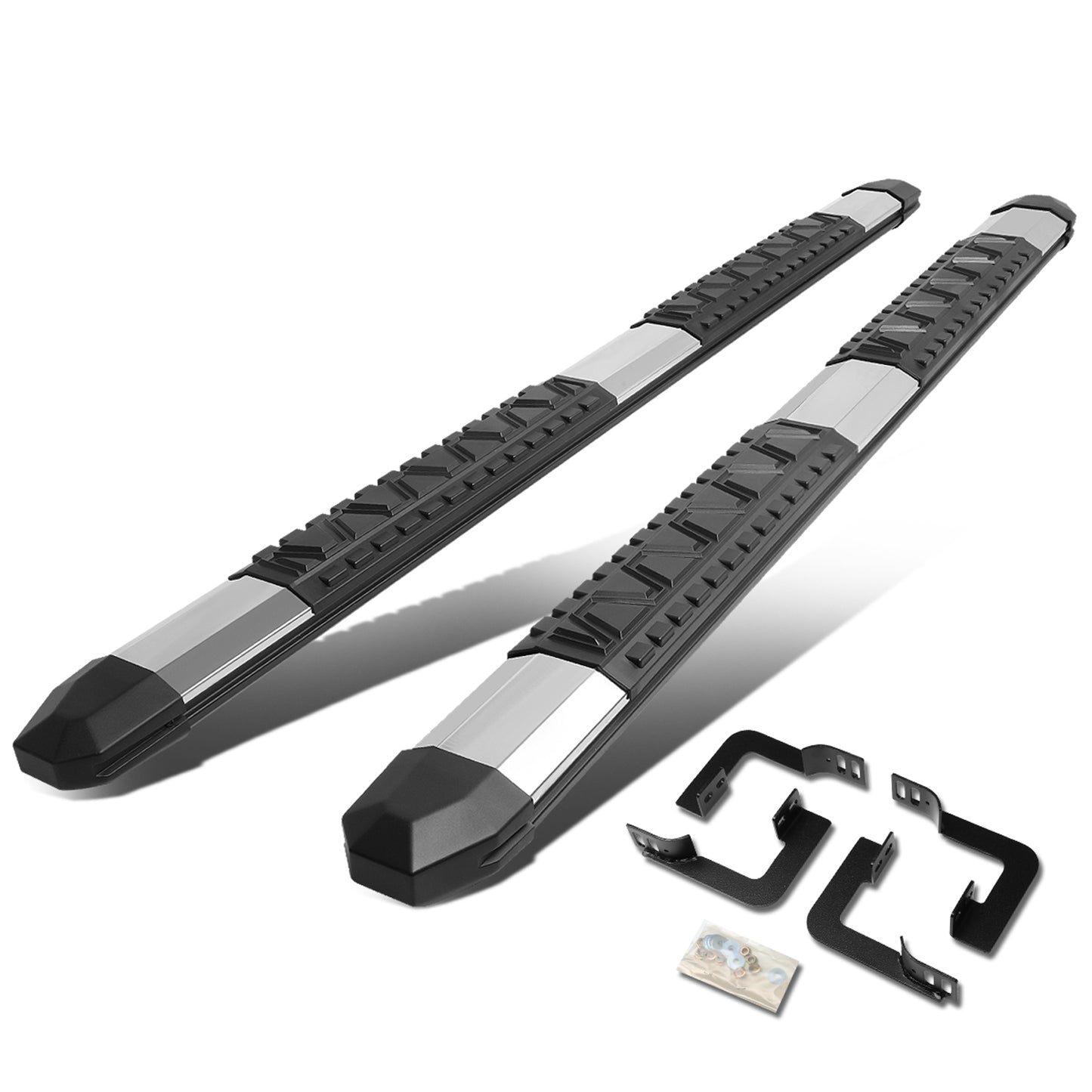 ESTRIBOS 5" - EXTRUDED STEP BOARD - STRAIGHT - 05-18 NISSAN FRONTIER - EXTENDED CAB - METALLIC / BLACK