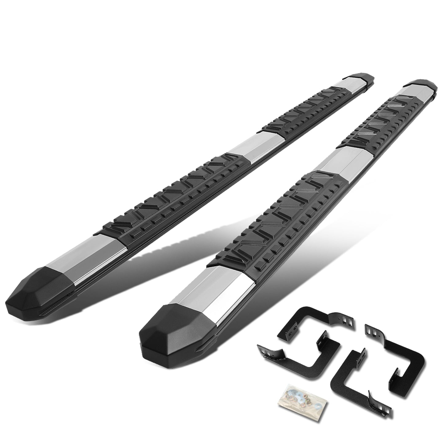 ESTRIBOS 5" - EXTRUDED STEP BOARD - STRAIGHT - 05-18 NISSAN FRONTIER - CREW CAB - METALLIC / BLACK