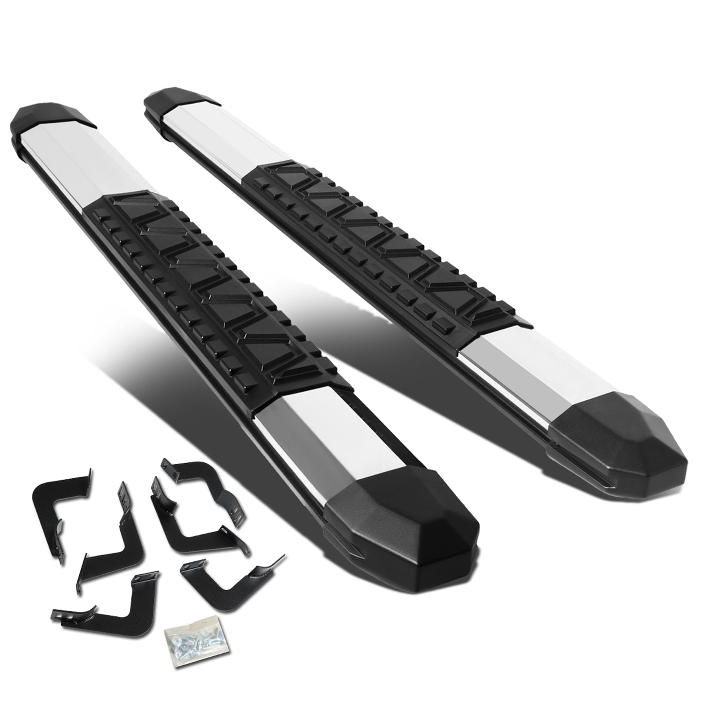 ESTRIBOS 5" - EXTRUDED STEP BOARD - STRAIGHT - 07-17 TOYOTA TUNDRA - STANDARD CAB - METALLIC / BLACK