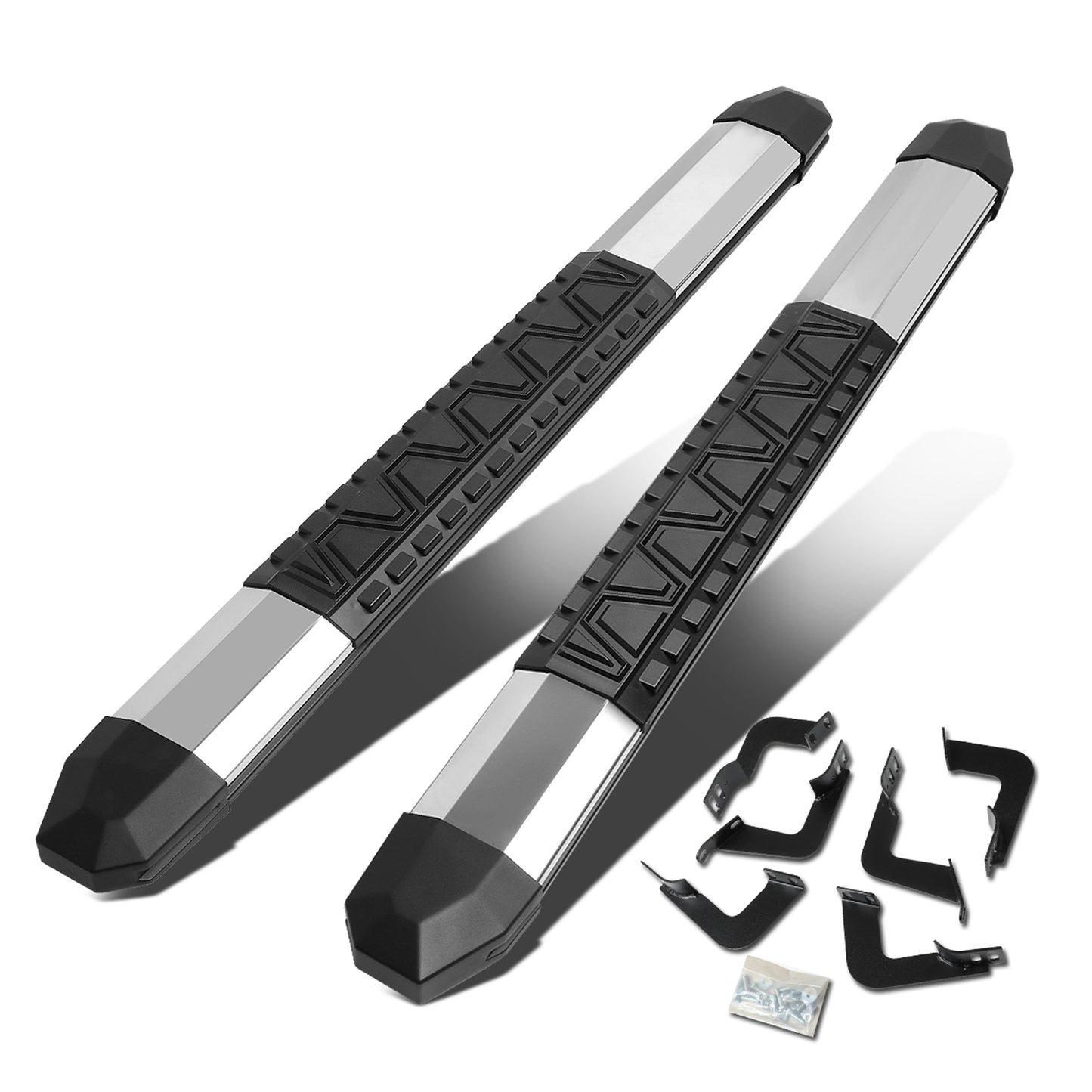 ESTRIBOS 5" - EXTRUDED STEP BOARD - STRAIGHT - 07-17 TOYOTA TUNDRA - STANDARD CAB - METALLIC / BLACK