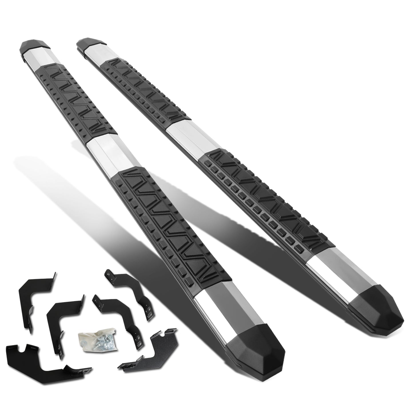 ESTRIBOS 5" - EXTRUDED STEP BOARD - STRAIGHT - 05-18 TOYOTA TACOMA - EXTENDED CAB - METALLIC / BLACK