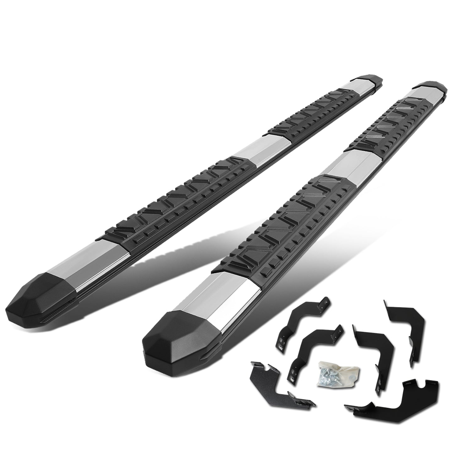 ESTRIBOS 5" - EXTRUDED STEP BOARD - STRAIGHT - 05-18 TOYOTA TACOMA - EXTENDED CAB - METALLIC / BLACK