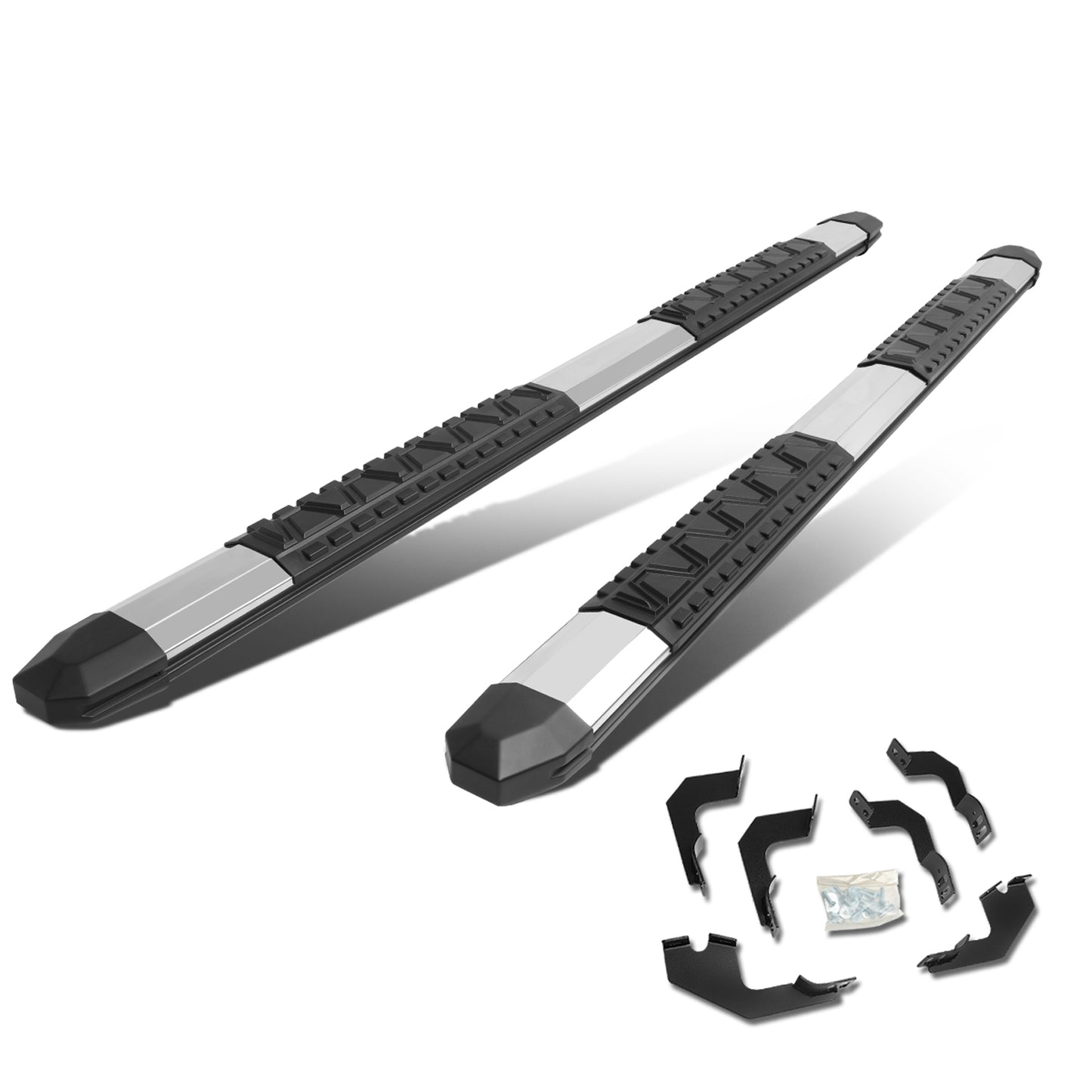 ESTRIBOS 5" - EXTRUDED STEP BOARD - STRAIGHT - 05-18 TOYOTA TACOMA - CREW CAB - METALLIC / BLACK