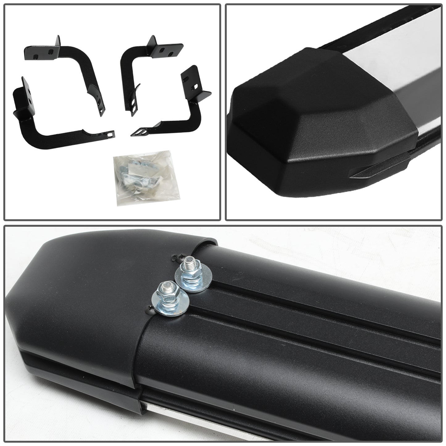 ESTRIBOS 5" - EXTRUDED STEP BOARD - STRAIGHT - 09-18 DODGE RAM 1500 / 10-18 DODGE RAM 2500, 3500 - STANDARD CAB - METALLIC / BLACK