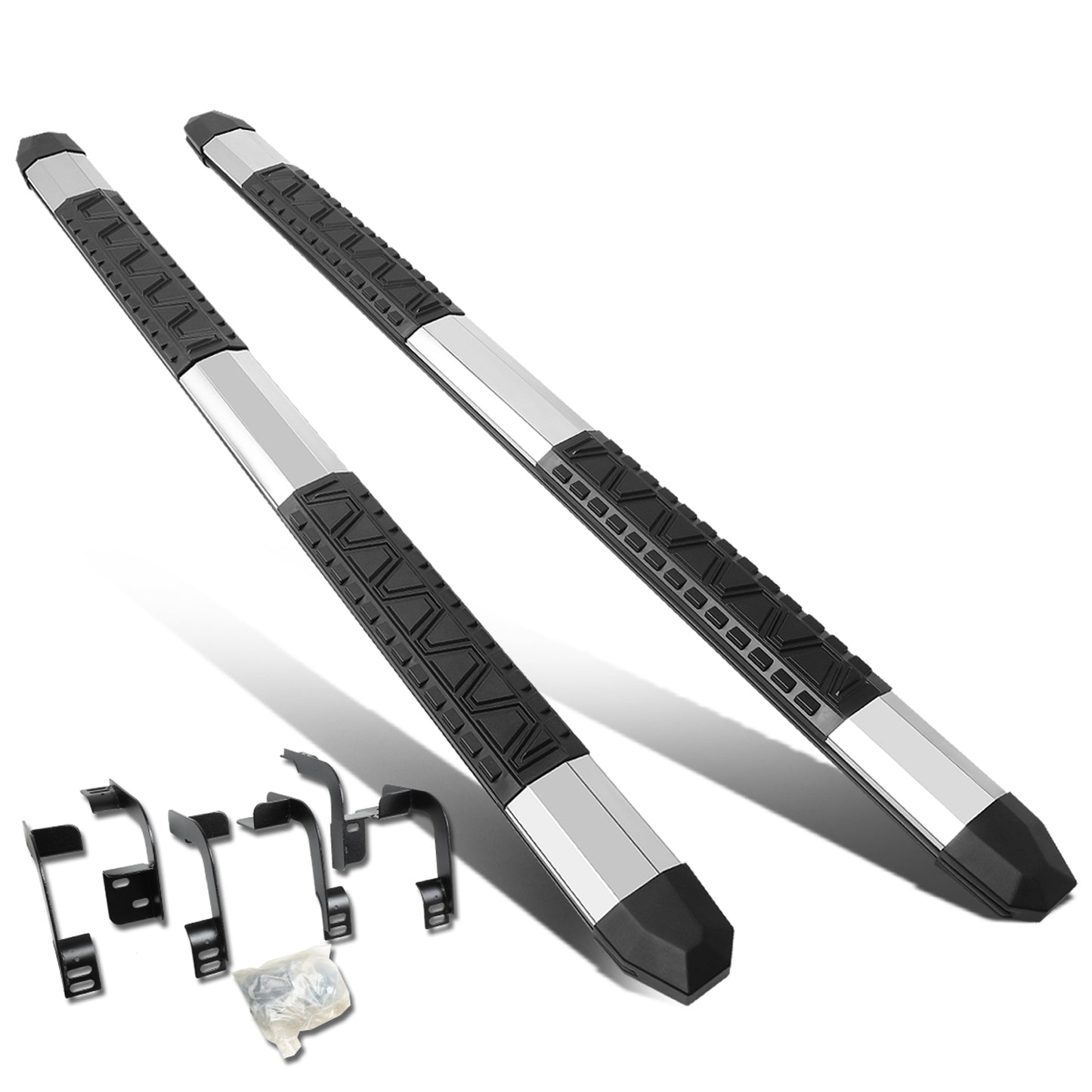 ESTRIBOS 5" - EXTRUDED STEP BOARD - STRAIGHT - 09-18 DODGE RAM 1500 / 10-18 DODGE RAM 2500, 3500 - CREW CAB - METALLIC / BLACK