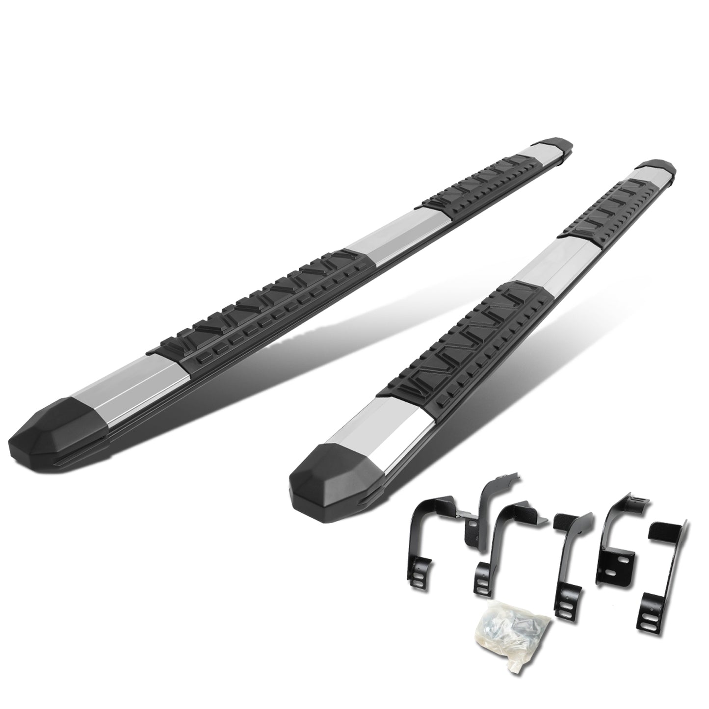 ESTRIBOS 5" - EXTRUDED STEP BOARD - STRAIGHT - 09-18 DODGE RAM 1500 / 10-18 DODGE RAM 2500, 3500 - CREW CAB - METALLIC / BLACK
