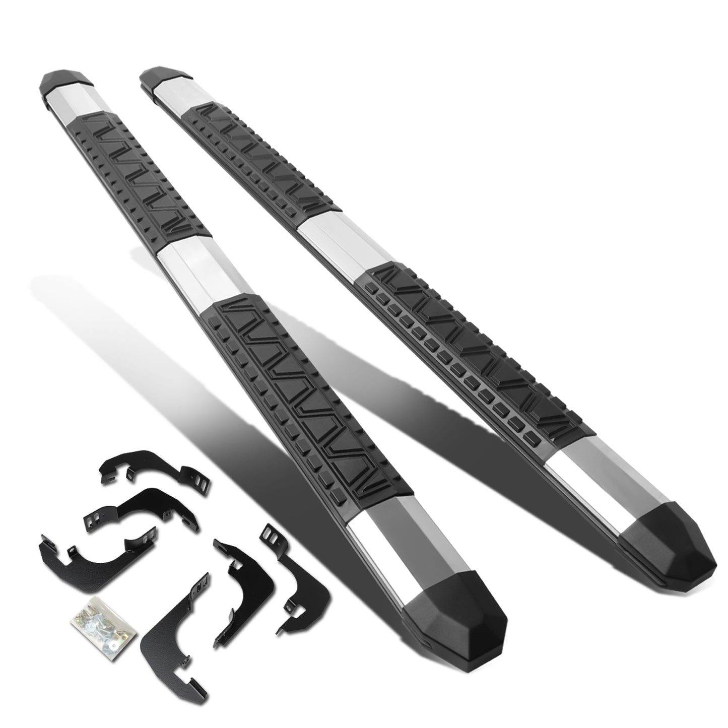 ESTRIBOS 5" - EXTRUDED STEP BOARD - STRAIGHT - 15-24 CHEVY COLORADO / 15-24 GMC CANYON - EXTENDED CAB - METALLIC / BLACK