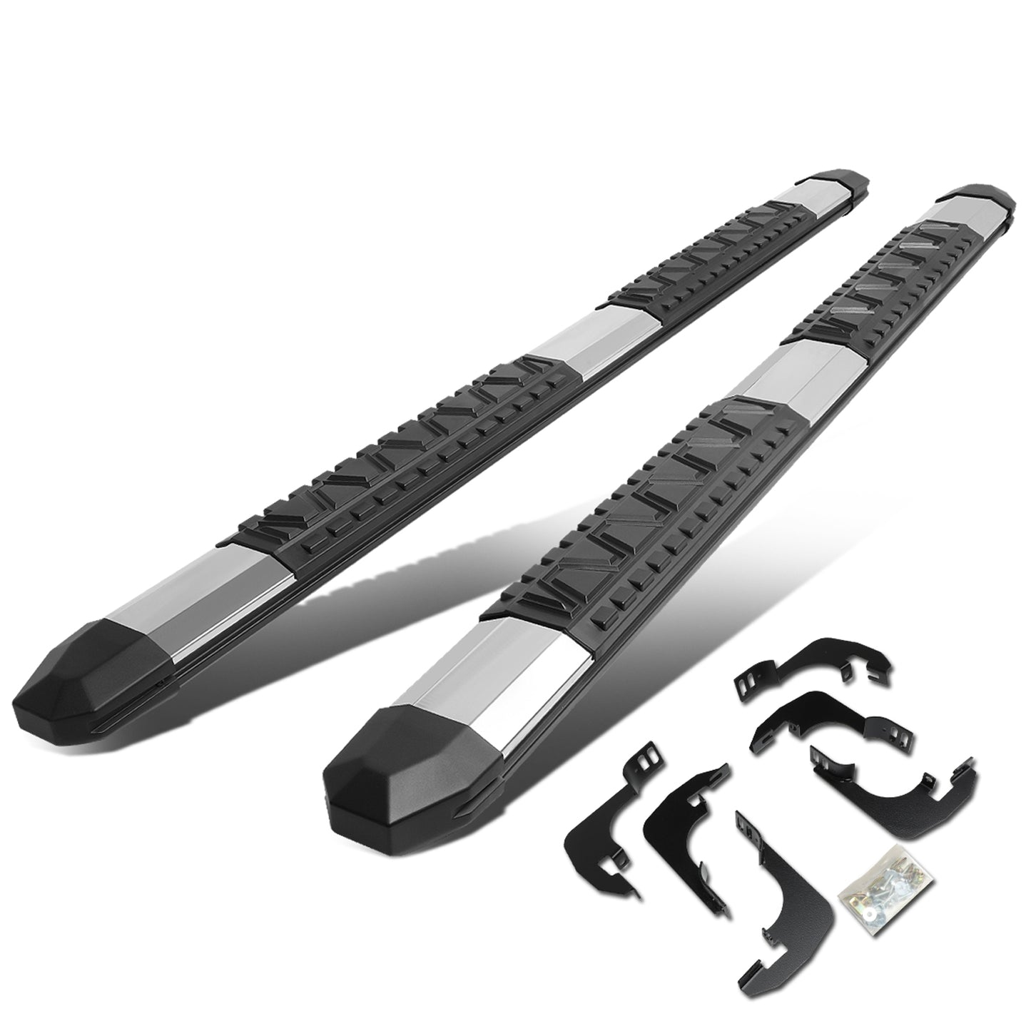 ESTRIBOS 5" - EXTRUDED STEP BOARD - STRAIGHT - 15-24 CHEVY COLORADO / 15-24 GMC CANYON - EXTENDED CAB - METALLIC / BLACK
