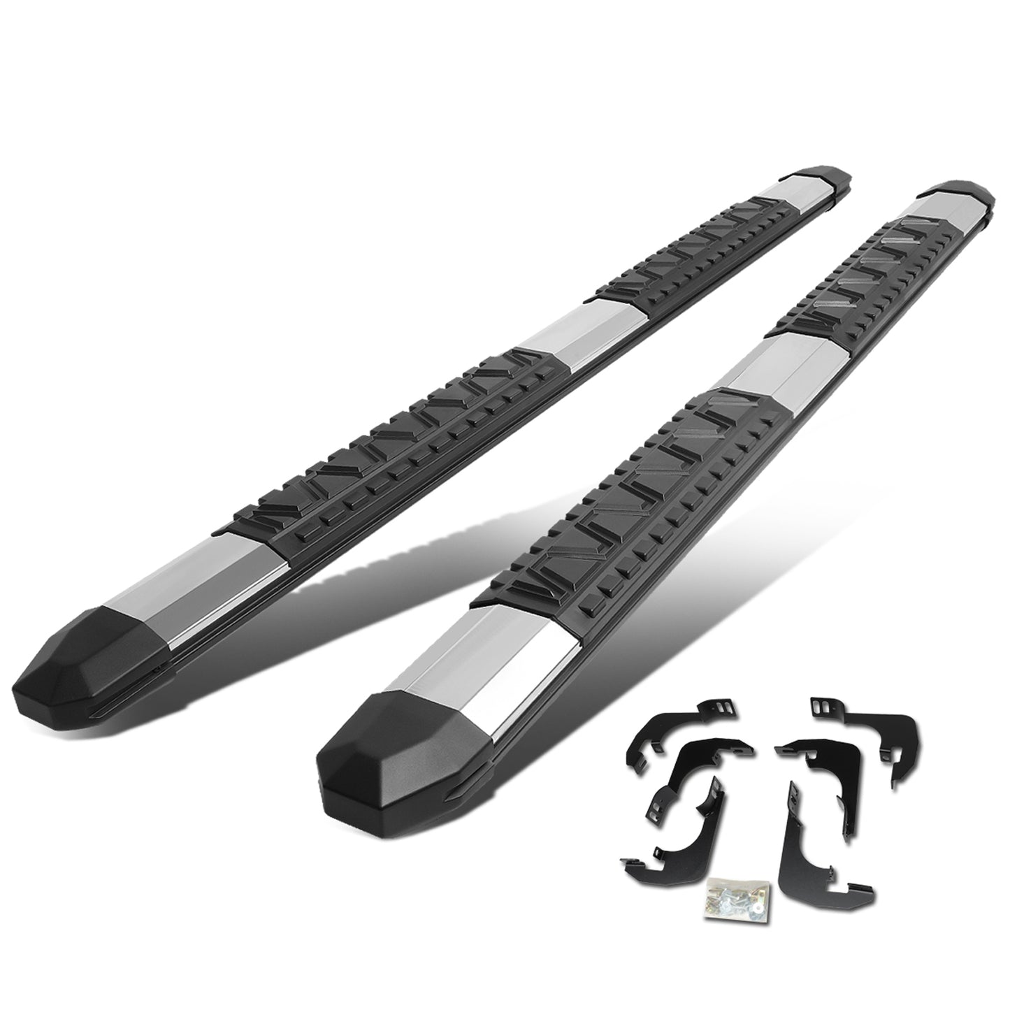 ESTRIBOS 5" - EXTRUDED STEP BOARD - STRAIGHT - 15-24 CHEVY COLORADO / 15-24 GMC CANYON - CREW CAB - METALLIC / BLACK