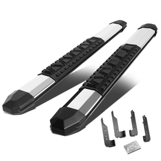 ESTRIBOS 5" - EXTRUDED STEP BOARD - STRAIGHT - 07-18 CHEVY SILVERADO 1500, GMC SIERRA 1500 / 07-19 CHEVY SILVERADO 2500HD, 3500HD, GMC SIERRA 2500HD, 3500HD - STANDARD CAB - METALLIC / BLACK