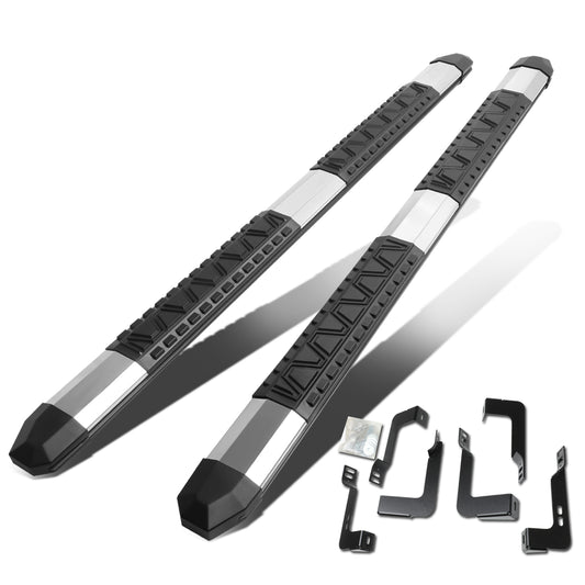 ESTRIBOS 5" - EXTRUDED STEP BOARD - STRAIGHT - 07-18 CHEVY SILVERADO 1500, GMC SIERRA 1500 / 07-19 CHEVY SILVERADO 2500HD, 3500HD, GMC SIERRA 2500HD, 3500HD - EXTENDED CAB - METALLIC / BLACK