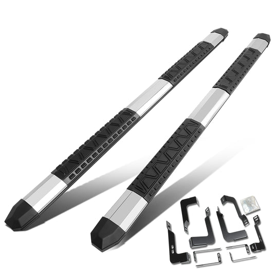 ESTRIBOS 5" - EXTRUDED STEP BOARD - STRAIGHT - 07-18 CHEVY SILVERADO 1500, GMC SIERRA 1500 / 07-19 CHEVY SILVERADO 2500HD, 3500HD, GMC SIERRA 2500HD, 3500HD - CREW CAB - METALLIC / BLACK