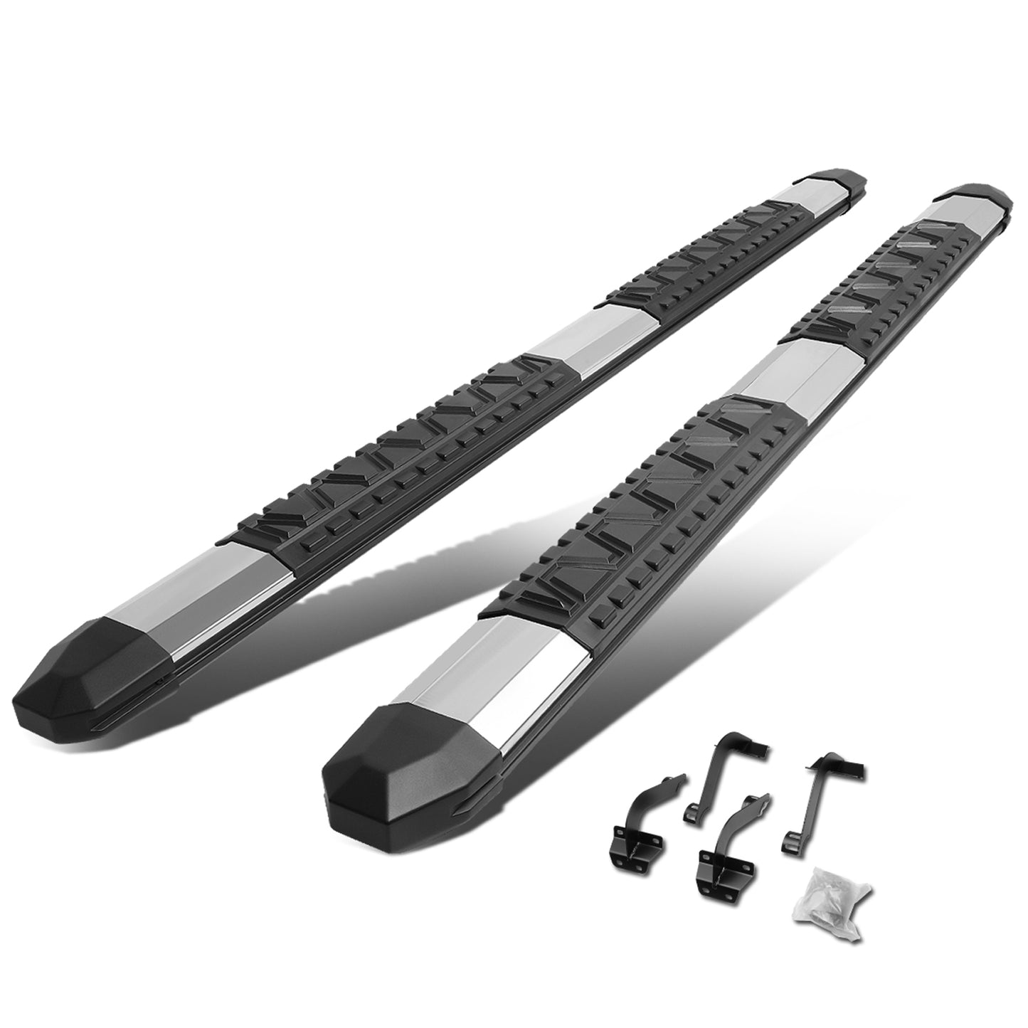ESTRIBOS 5" - EXTRUDED STEP BOARD - STRAIGHT - 15-18 FORD F-150 - EXTENDED CAB - METALLIC / BLACK