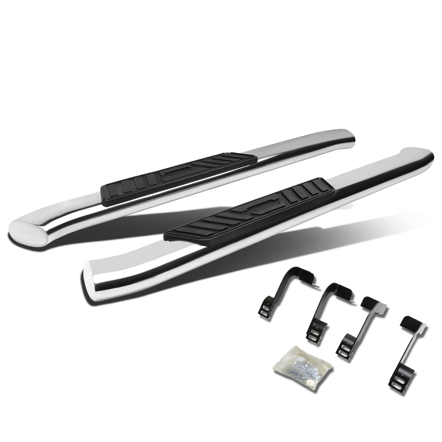 ESTRIBOS 5" - OVAL - 45 DEG - 11-16 RAM 1500, 2500, 3500 / 2010 DODGE RAM 2500, 3500 / 09-10 DODGE RAM 1500 - REGULAR CAB - SILVER