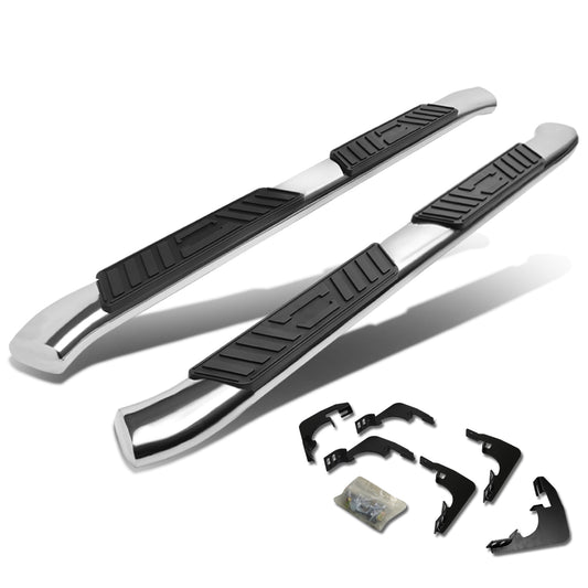 ESTRIBOS 5" - OVAL - 45 DEG - 15-24 CHEVY COLORADO, GMC CANYON - EXTENDED CAB - SILVER