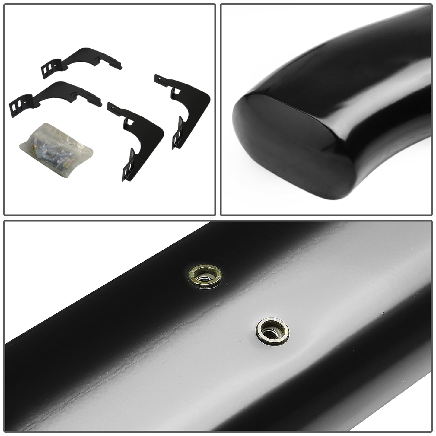 ESTRIBOS 5" - OVAL - 45 DEG - 99-16 CHEVY SILVERADO 1500, GMC SIERRA 1500 - REGULAR CAB - BLACK