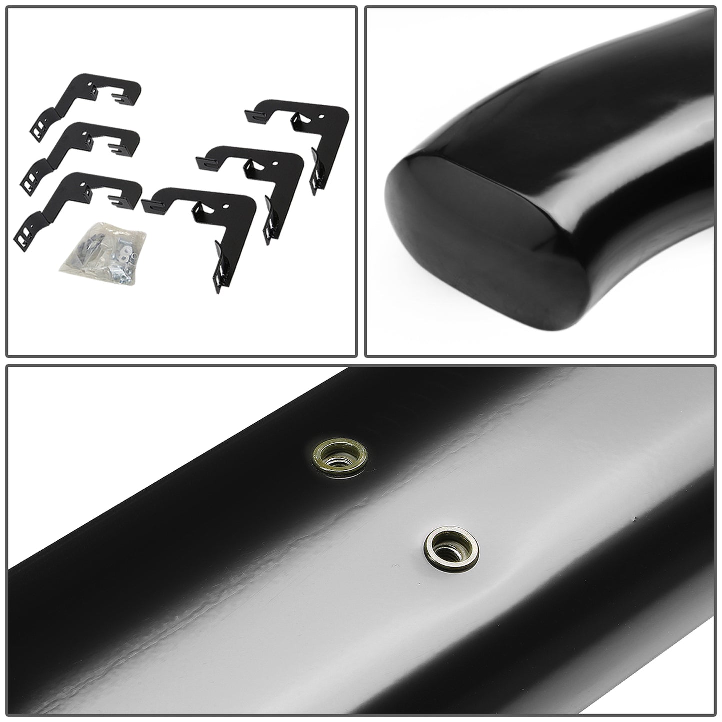 ESTRIBOS 5" - OVAL - 45 DEG - 99-16 CHEVY SILVERADO 1500, 2500, 3500 - CREW CAB - BLACK