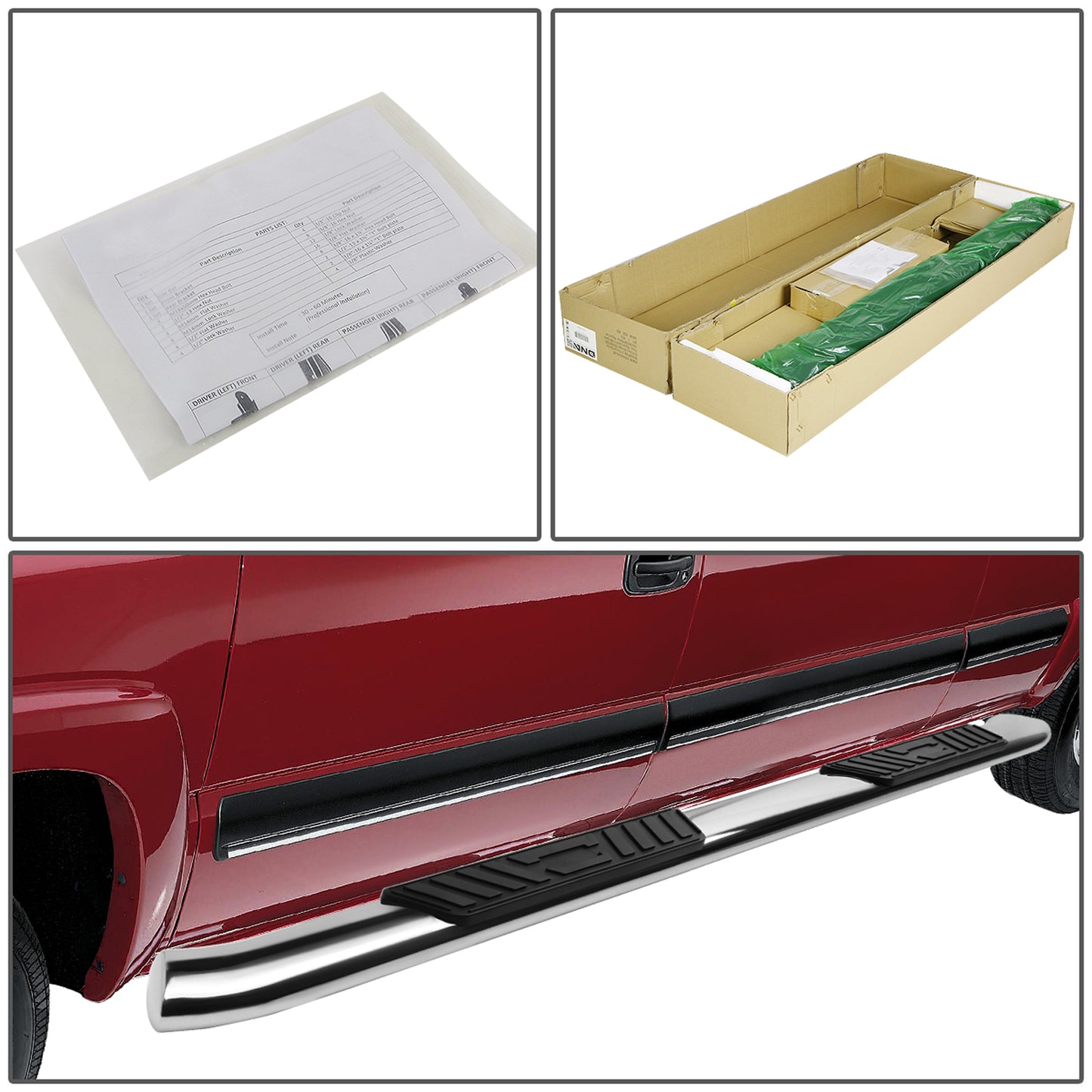 ESTRIBOS 5" - OVAL - 45 DEG - 15-16 FORD F-150 - SUPER CREW - SILVER