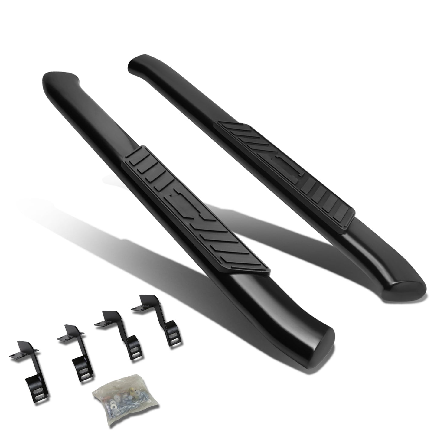 ESTRIBOS 5" - OVAL - 45 DEG - 99-16 FORD F-250, F-350 SUPER DUTY - REGULAR CAB - BLACK