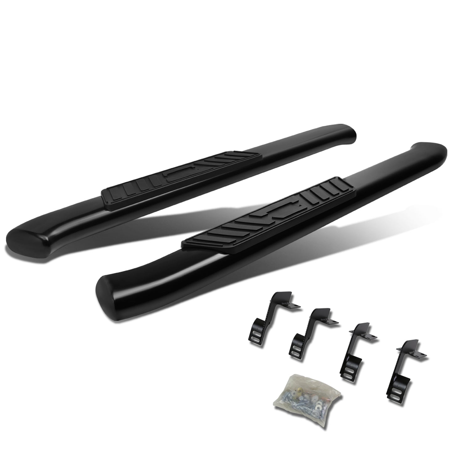 ESTRIBOS 5" - OVAL - 45 DEG - 99-16 FORD F-250, F-350 SUPER DUTY - REGULAR CAB - BLACK
